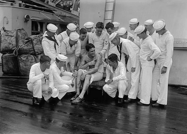 Story telling time aboard the U S S Texas found S O Buchanan ta- 1928 Old Photo