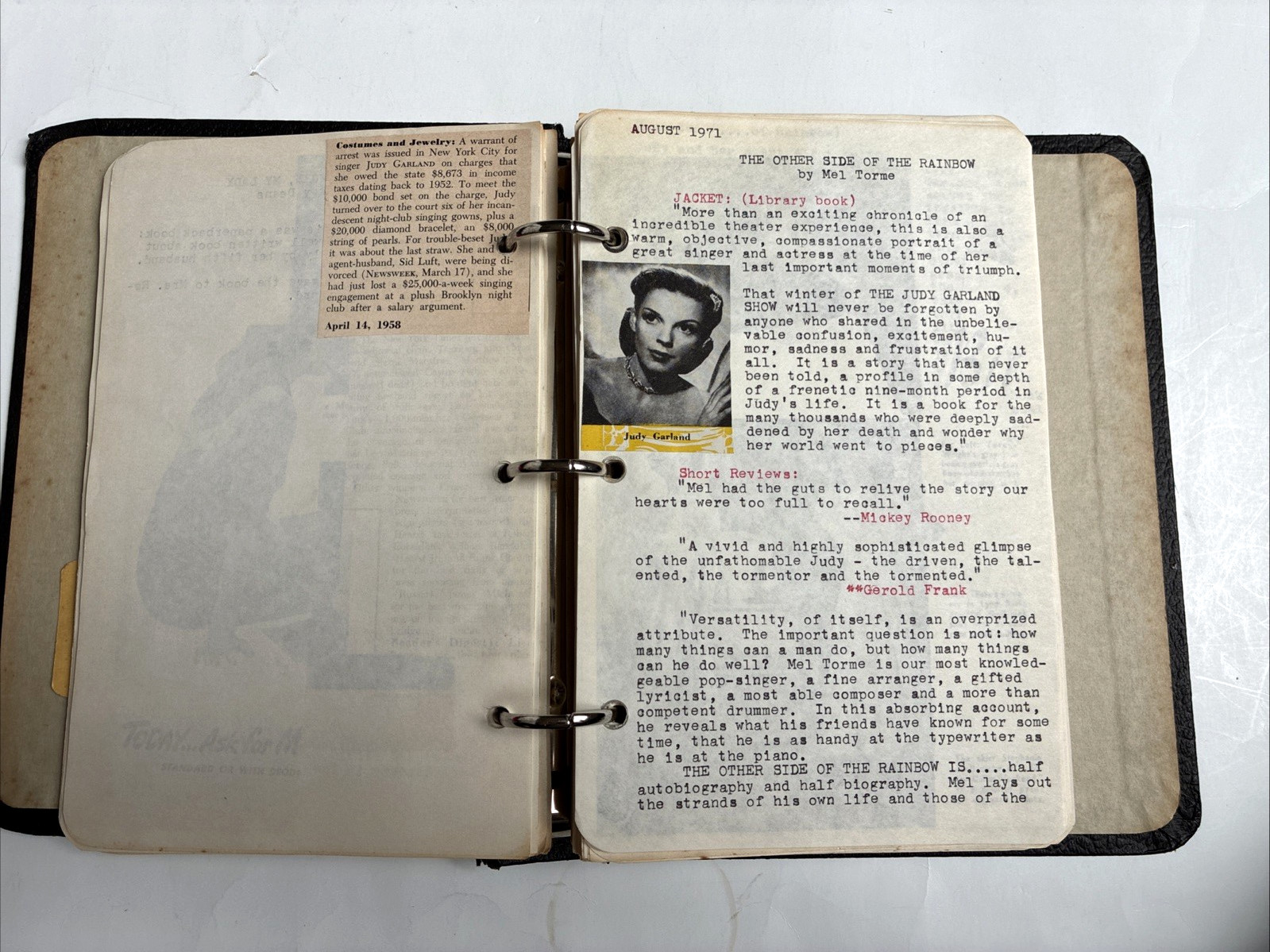 Vtg Hollywood Show Biz Celebrity Scrapbook Notebook 120 Pages Garland Gardner ++