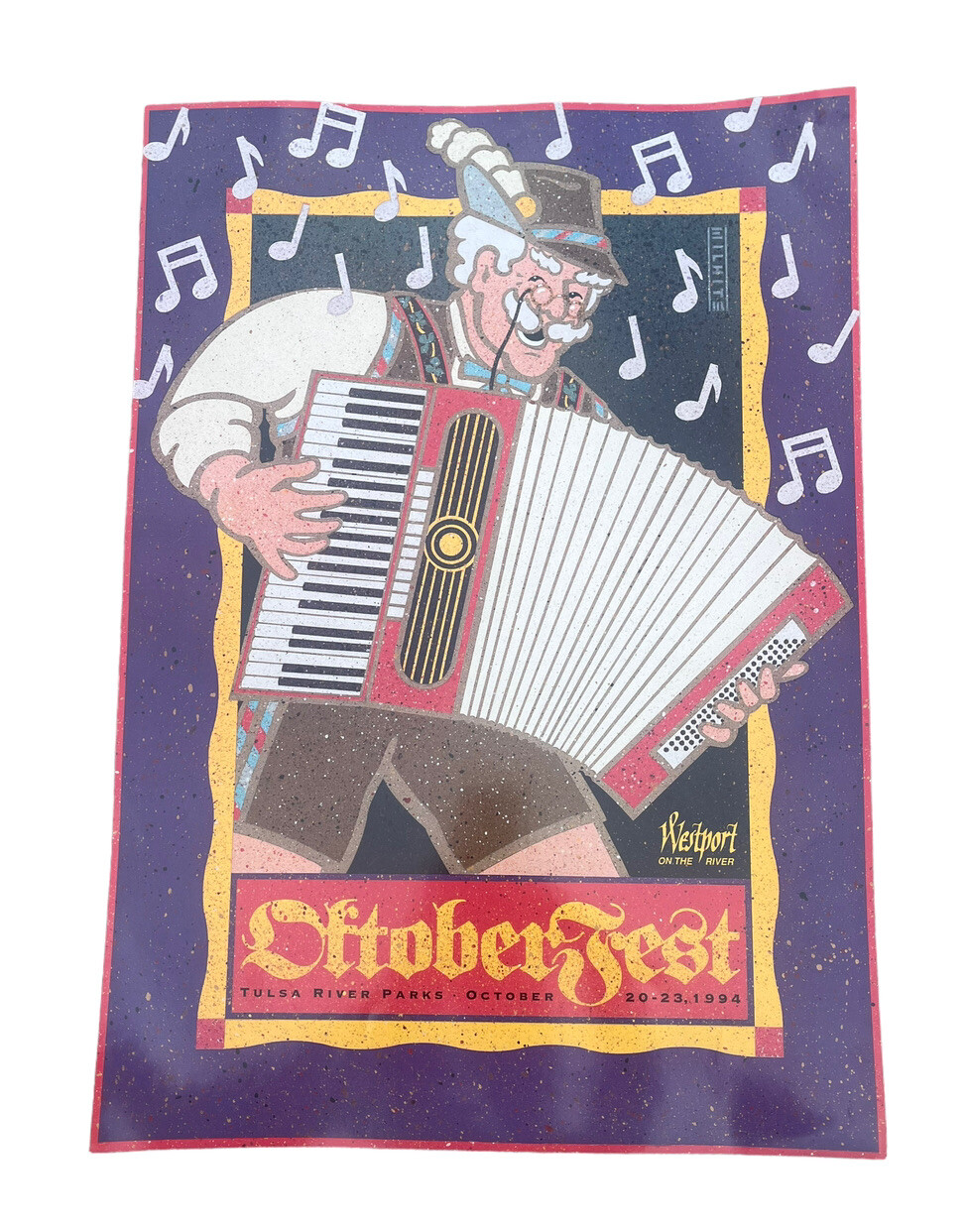 Vintage 90’s Tulsa Oklahoma’s October Fest 18.75”x26.75” Poster 1994 Beer German