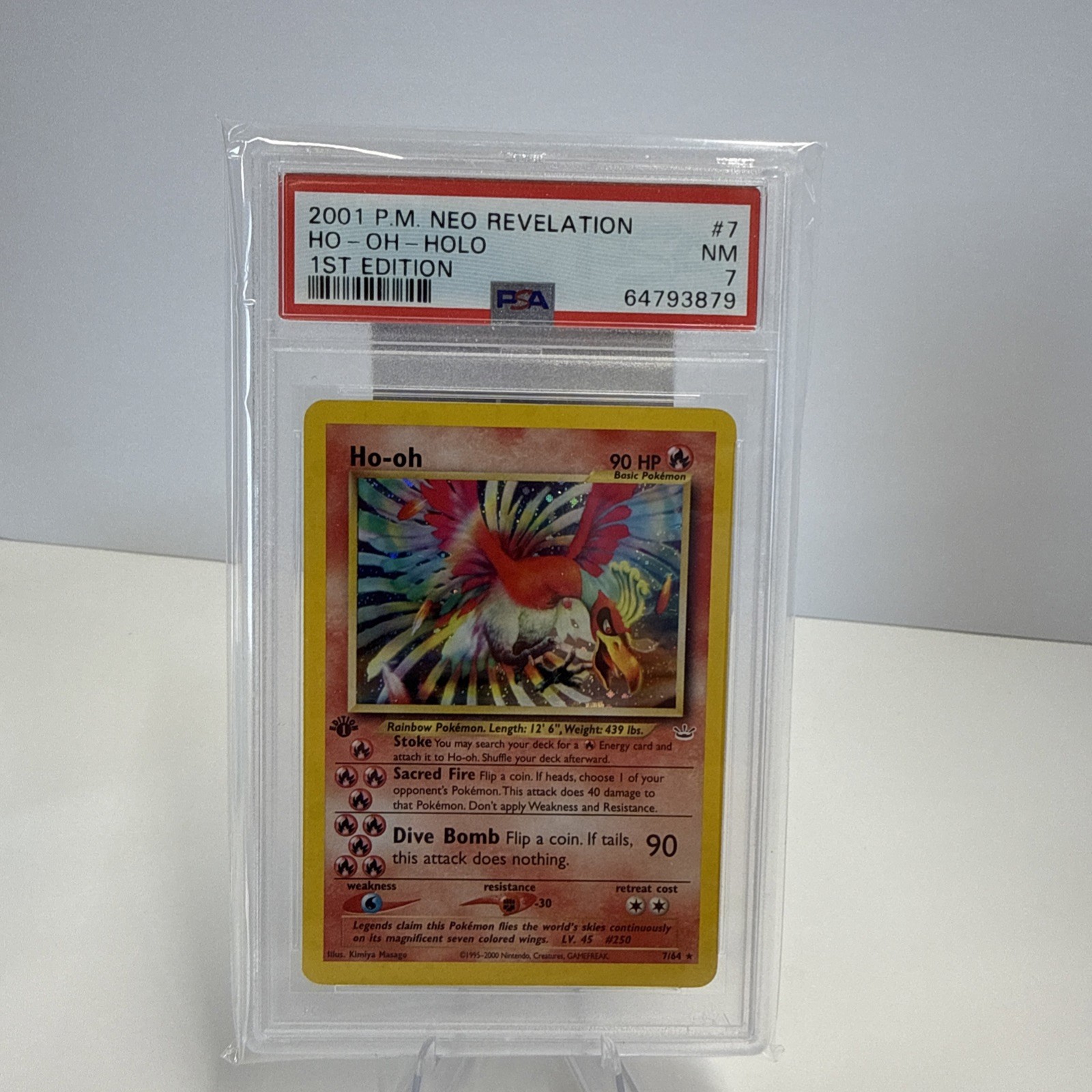 PSA 7 1st Edition Ho-oh 2001 Neo Revelation 7/64 Holo - Low Pop 181, NM PSA 7 1st Edition Ho-oh 2001 Neo Revelation 7/64 Holo - Low Pop 181, NM