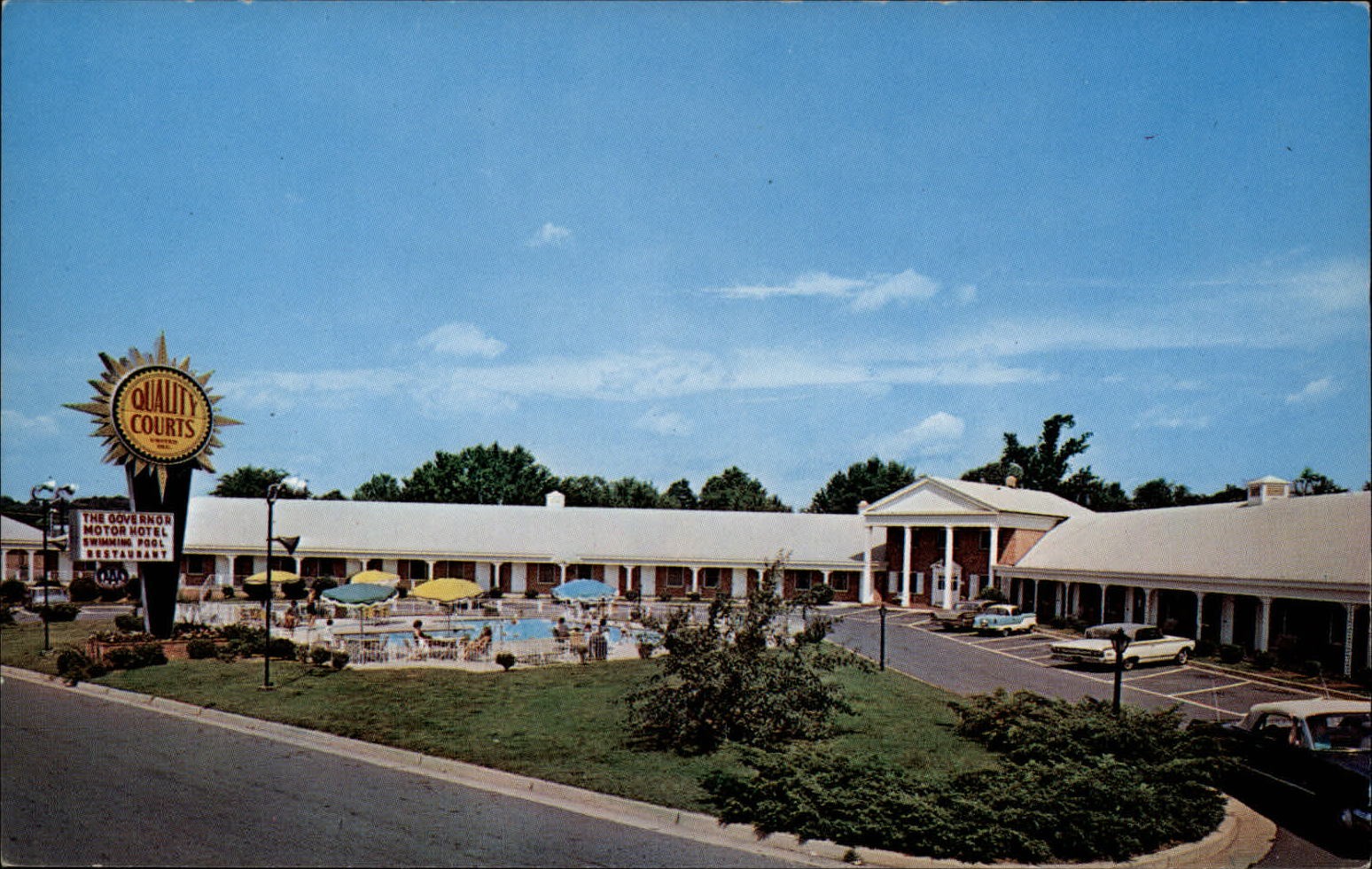 Governor Motor Hotel Falls Church Virginia swimming pool ~ 1950-60s postcard Governor Motor Hotel Falls Church Virginia swimming pool ~ 1950-60s postcard
