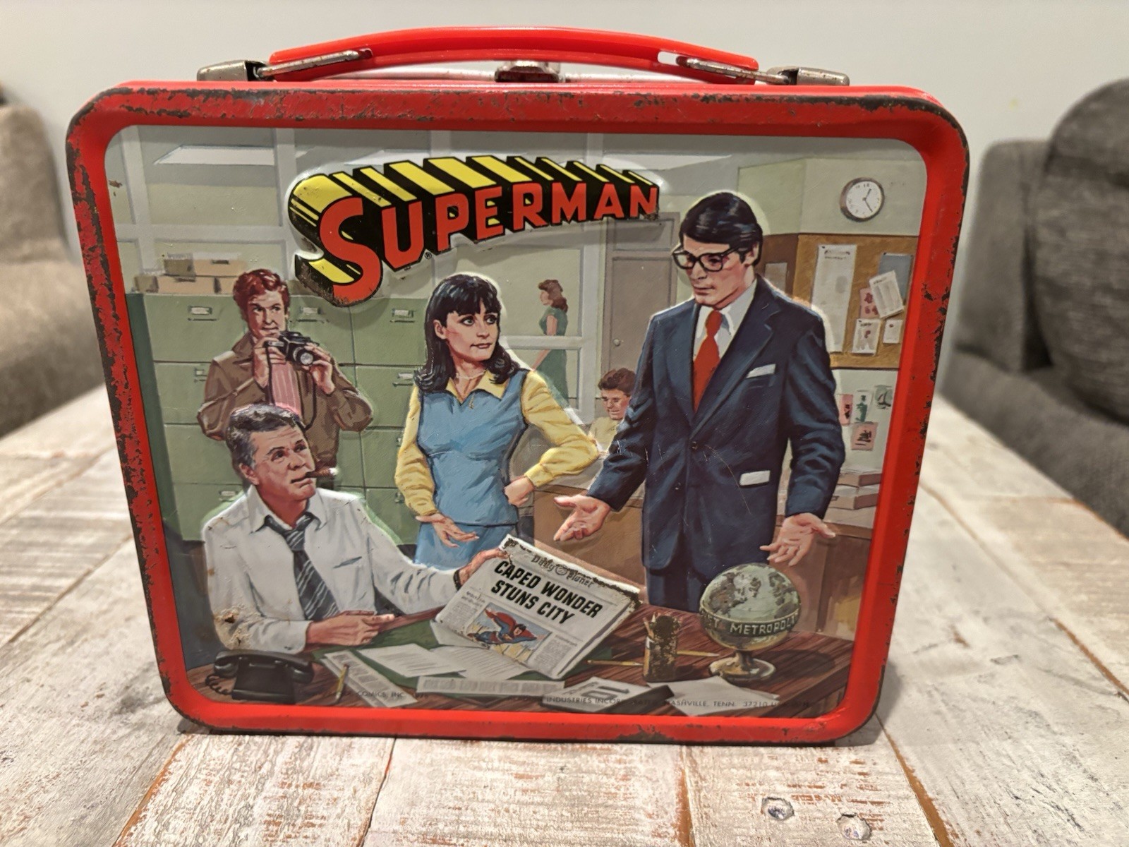 Vintage 1978 "Superman" Metal Aladdin Lunchbox "No Thermos" Vintage 1978 "Superman" Metal Aladdin Lunchbox "No Thermos"