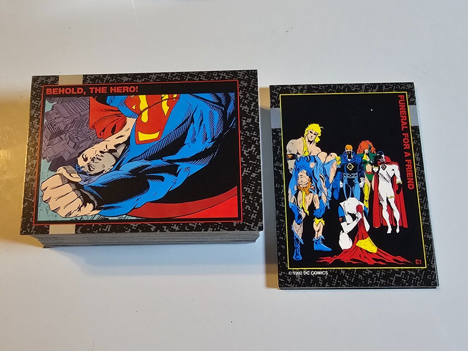 1992 SkyBox Doomsday The Death of Superman Complete Card Set (1-90) & (1-10) Set
