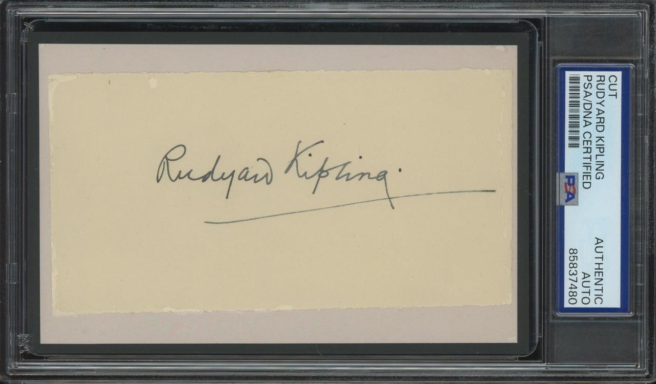 RUDYARD KIPLING (1865-1936) autograph cut | "Jungle Book" author signed PSA/DNA