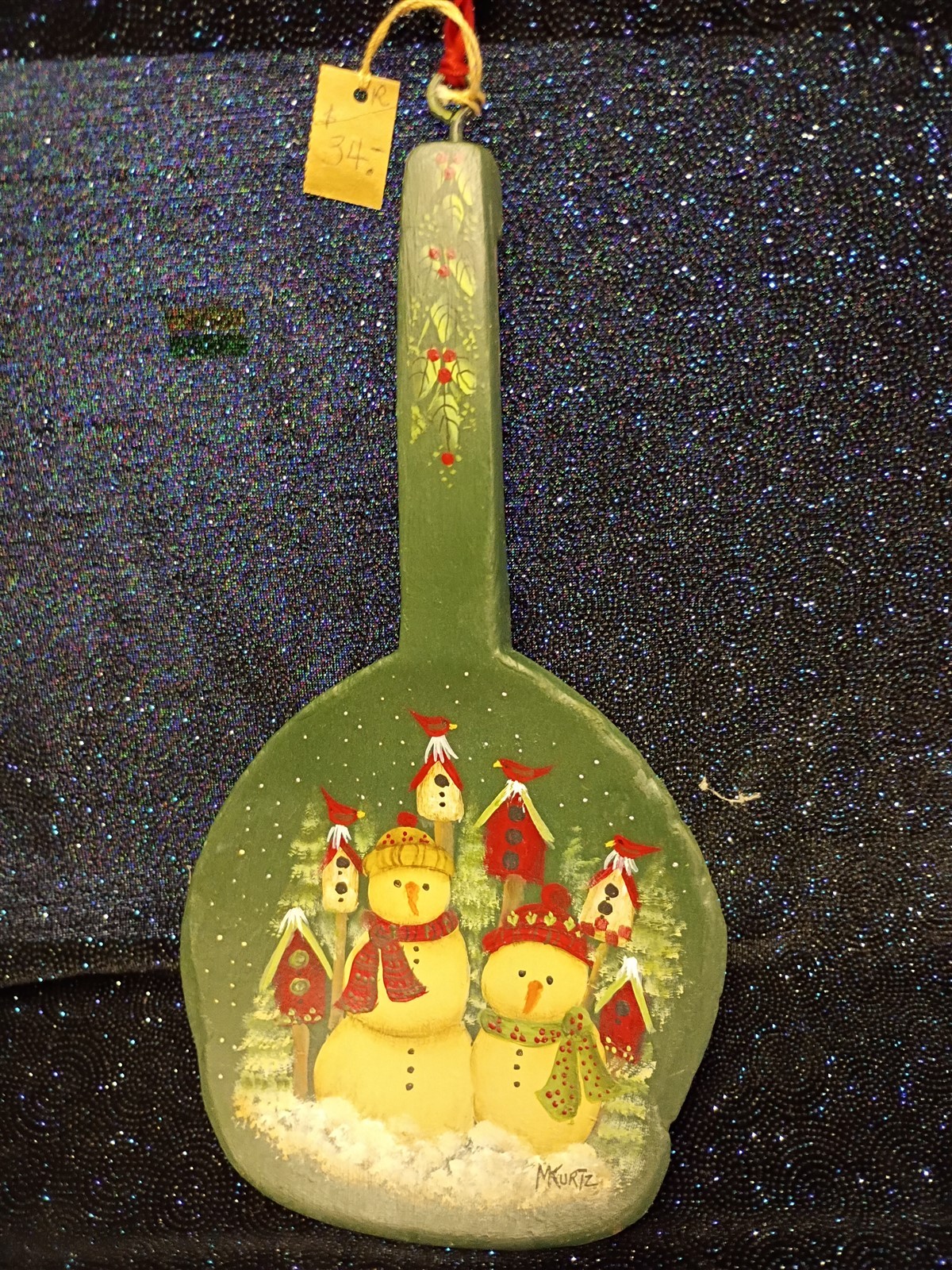 Toleware Antique Folk Art Shovel Plaque Maria Kurtz Original Hand Painted Signed Toleware Antique Folk Art Shovel Plaque Maria Kurtz Original Hand Painted Signed