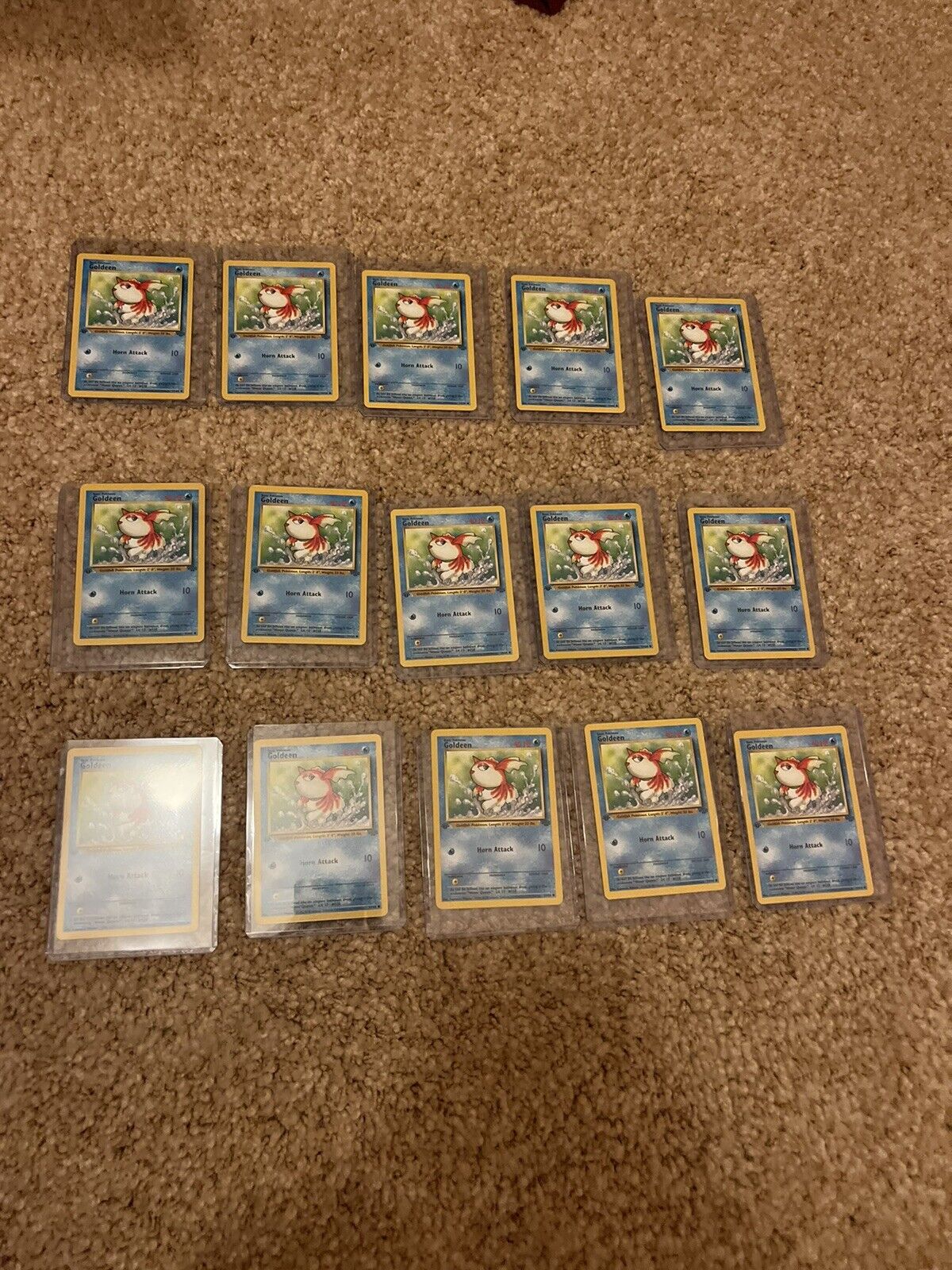 Lot Of 15 Pristine/mint Pokémon 1st Edition Jungle Goldeens 