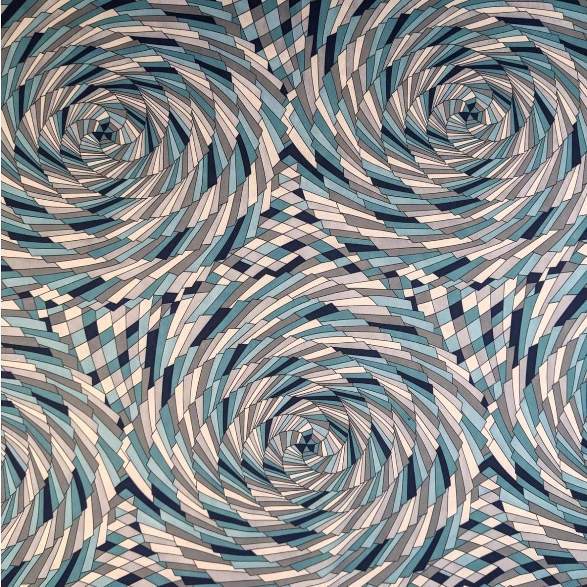 4 Yards Vintage 1960's POP ART FABRIC Knit Poly Swirls Mod Geometric Whirlpools