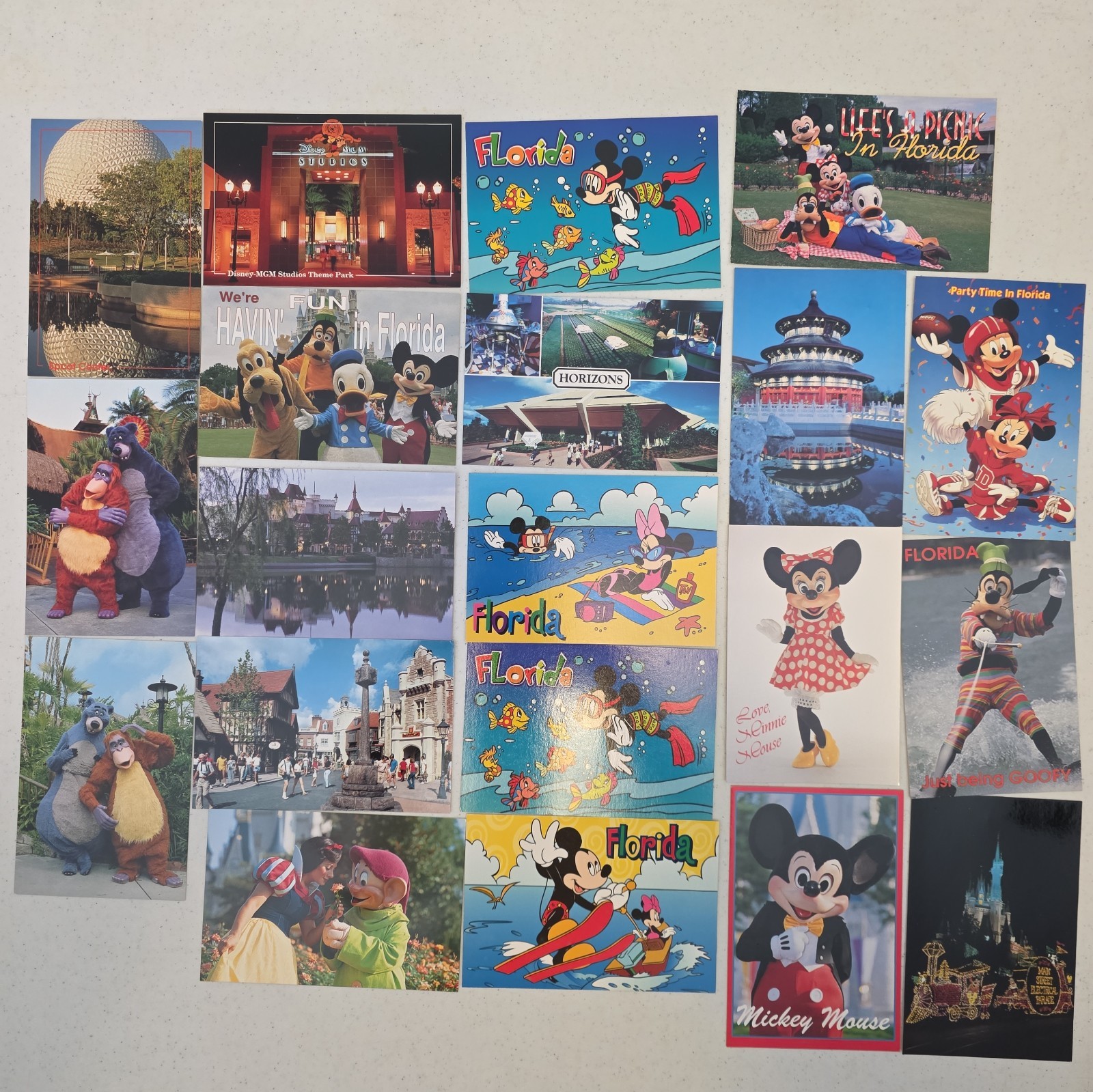 20 Vintage Disney Postcards Lot Florida Fun Baloo Goofy Mickey NOS 80s 90s 20 Vintage Disney Postcards Lot Florida Fun Baloo Goofy Mickey NOS 80s 90s