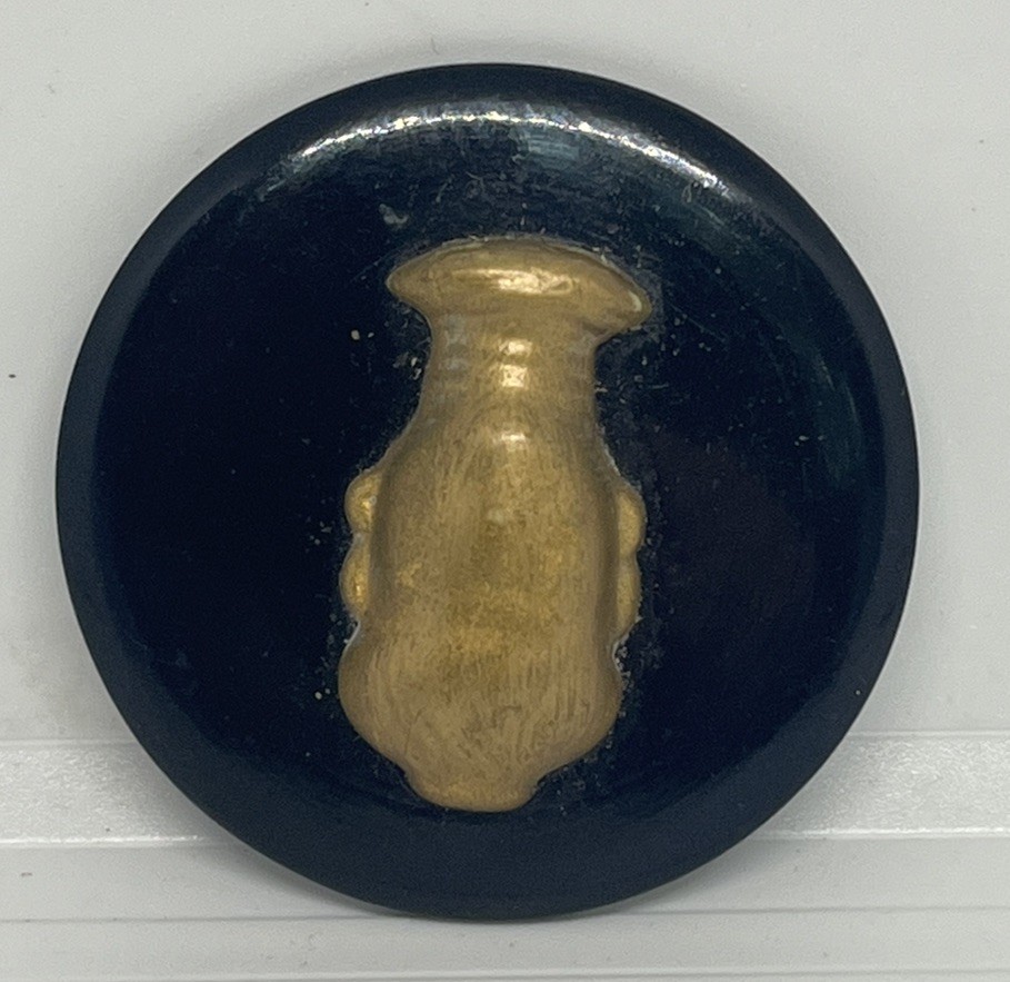 VINTAGE Large 1 7/8" Egyptian Water Oil Liquids Jug Celluloid BUTTON RARE Vtg VINTAGE Large 1 7/8" Egyptian Water Oil Liquids Jug Celluloid BUTTON RARE Vtg