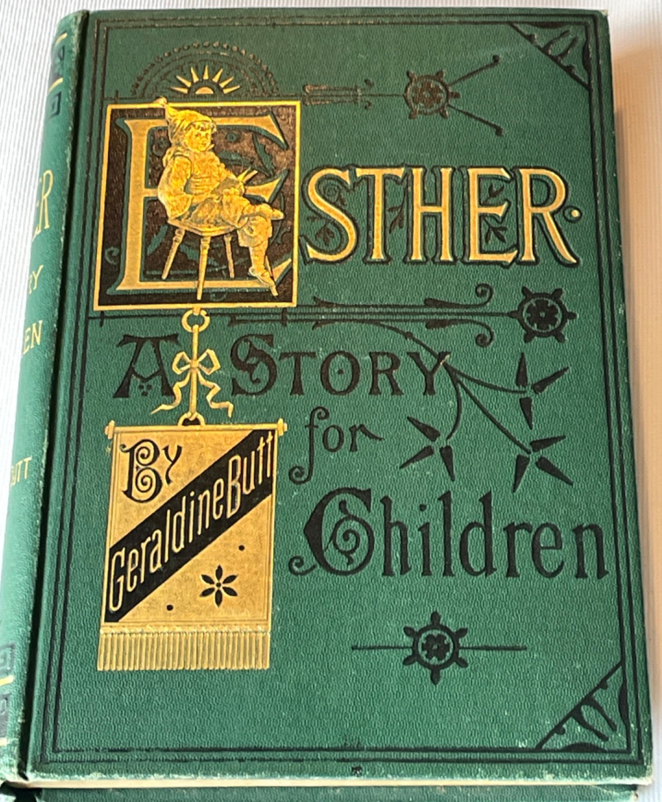 Antique Childrens Book 1878 Decorative Gilt Binding Chromolithographs ESTHER Antique Childrens Book 1878 Decorative Gilt Binding Chromolithographs ESTHER