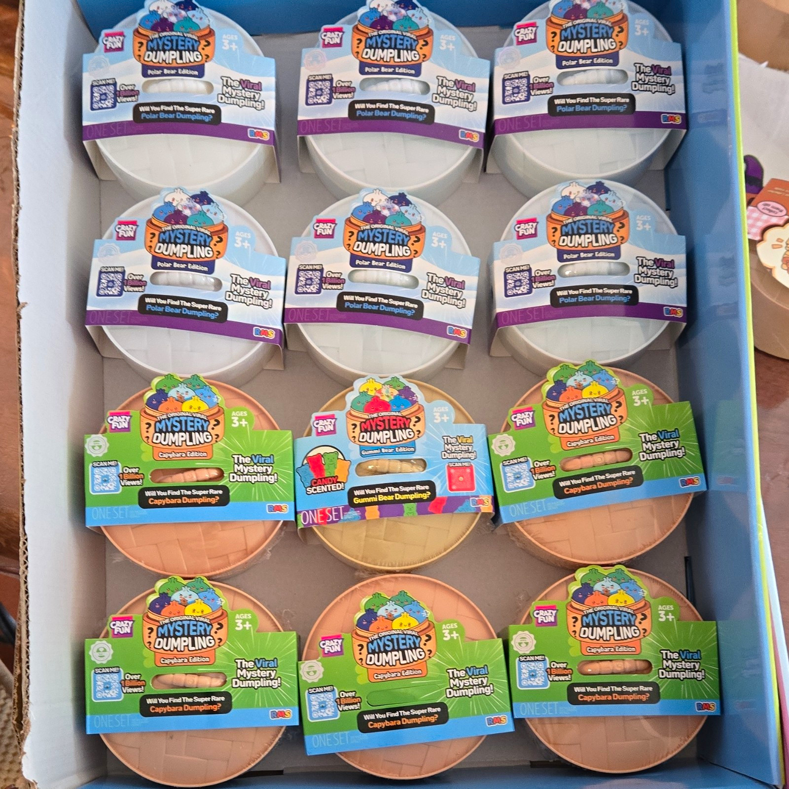 RMS Crazy Fun Mystery Dumpling 6 Polar Bear 1 Gummy Bear And 5 Cappybara Lot 12 RMS Crazy Fun Mystery Dumpling 6 Polar Bear 1 Gummy Bear And 5 Cappybara Lot 12
