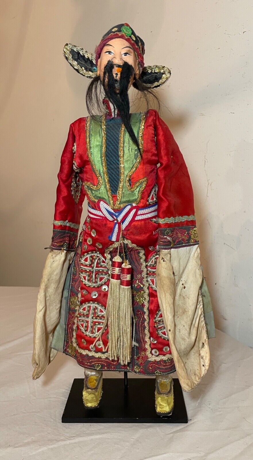 LARGE Antique Chinese Peking Opera Theatre Puppet Chaozhou Doll Qing Dynasty .
