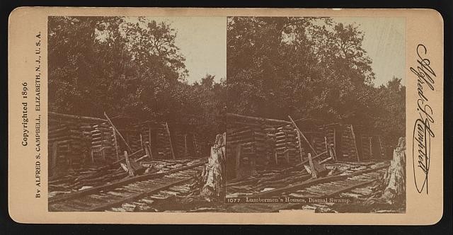 Photo:Dismal Swamp Lumbermen's Houses 1900s Log Cabin Logging Camp