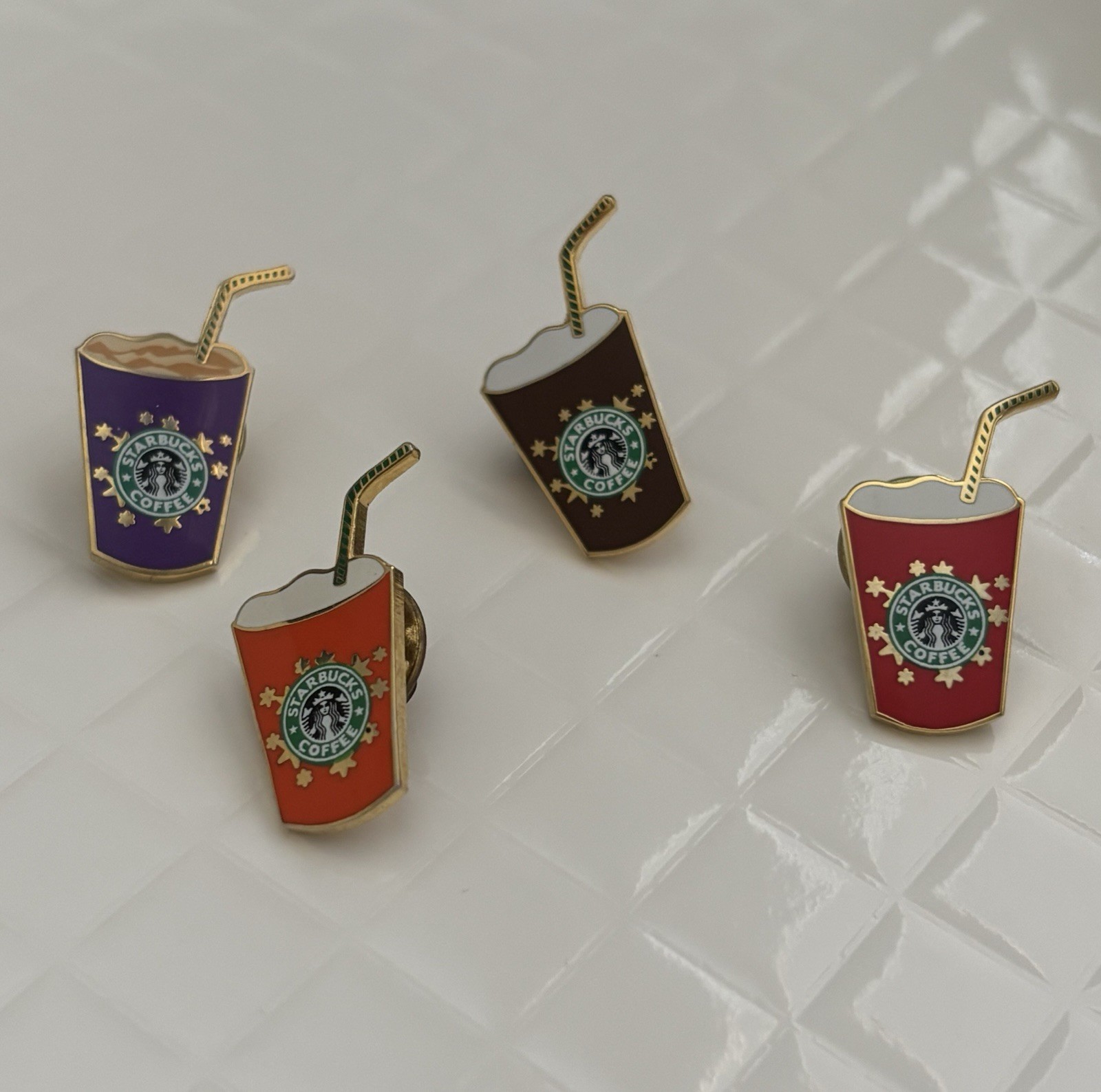 Starbucks Frappuccino Barista Lapel Pins Extremely RARE 2004 4 Pins Starbucks Frappuccino Barista Lapel Pins Extremely RARE 2004 4 Pins
