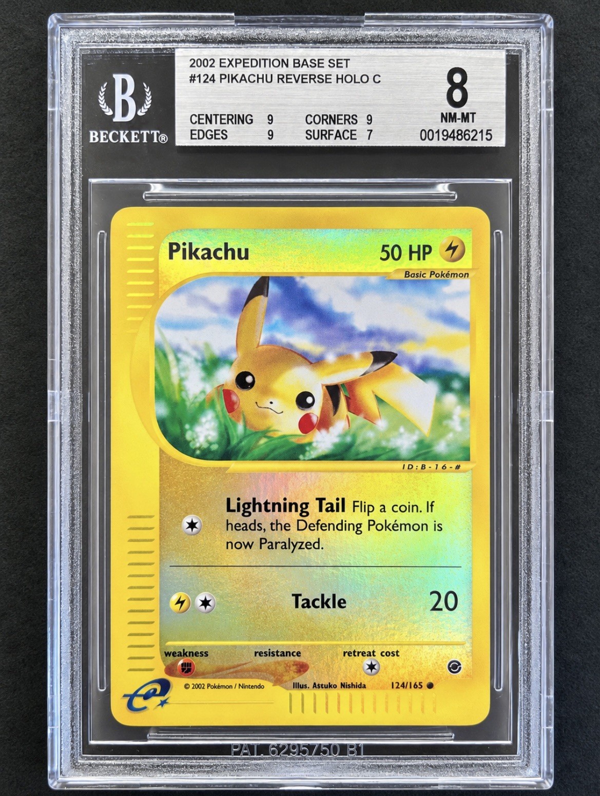Pokemon Expedition Reverse Holo Foil Pikachu 124/165 BGS 8 NM-MT Atsuko Nishida Pokemon Expedition Reverse Holo Foil Pikachu 124/165 BGS 8 NM-MT Atsuko Nishida