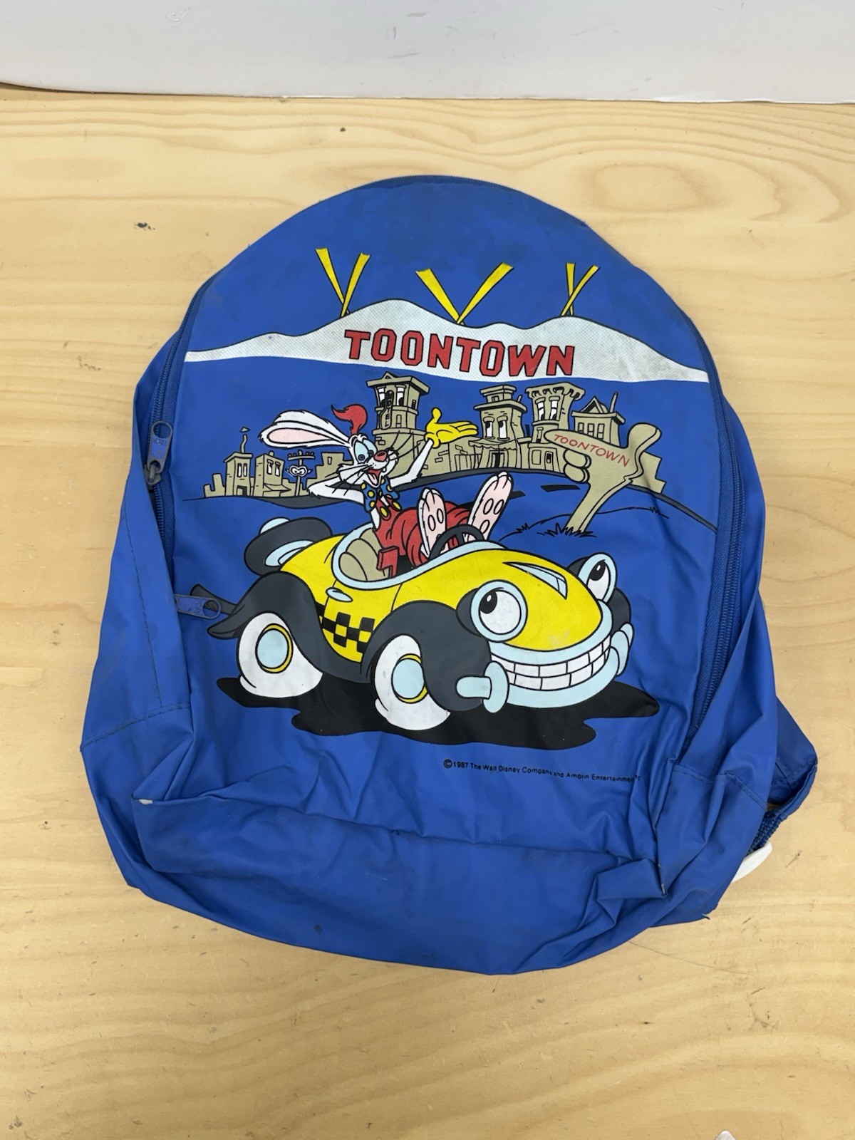 1987 Who Framed Roger Rabbit Vintage Backpack Blue Disney Toontown 1987 Who Framed Roger Rabbit Vintage Backpack Blue Disney Toontown