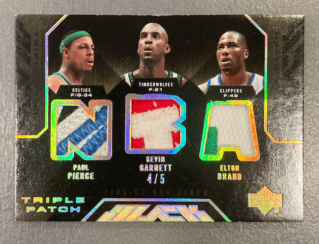 PIERCE / GARNETT / BRAND 2006-07 UD BLACK TRIPLE PATCHES 4/5 - EXMT CONDITION PIERCE / GARNETT / BRAND 2006-07 UD BLACK TRIPLE PATCHES 4/5 - EXMT CONDITION