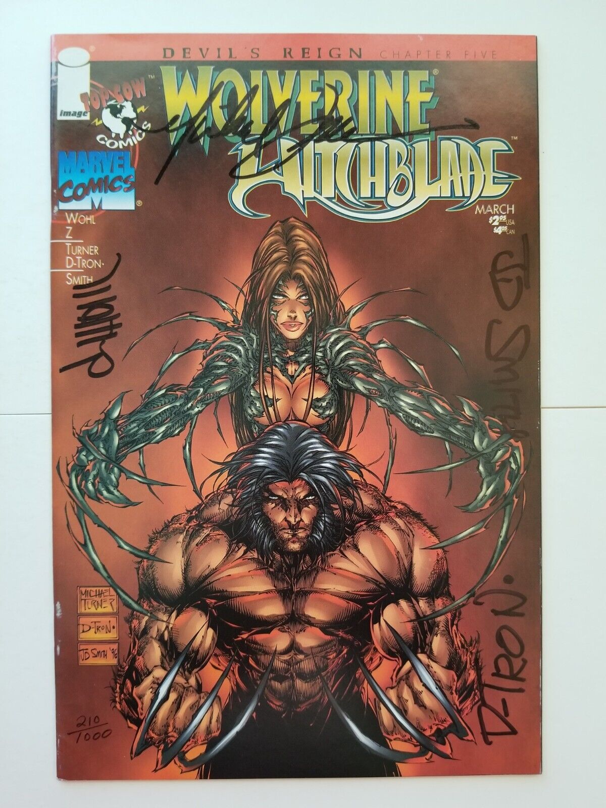 Wolverine / Witchblade #1 signed (Image / Top Cow) Wohl, Turner, D-Tron, Smith