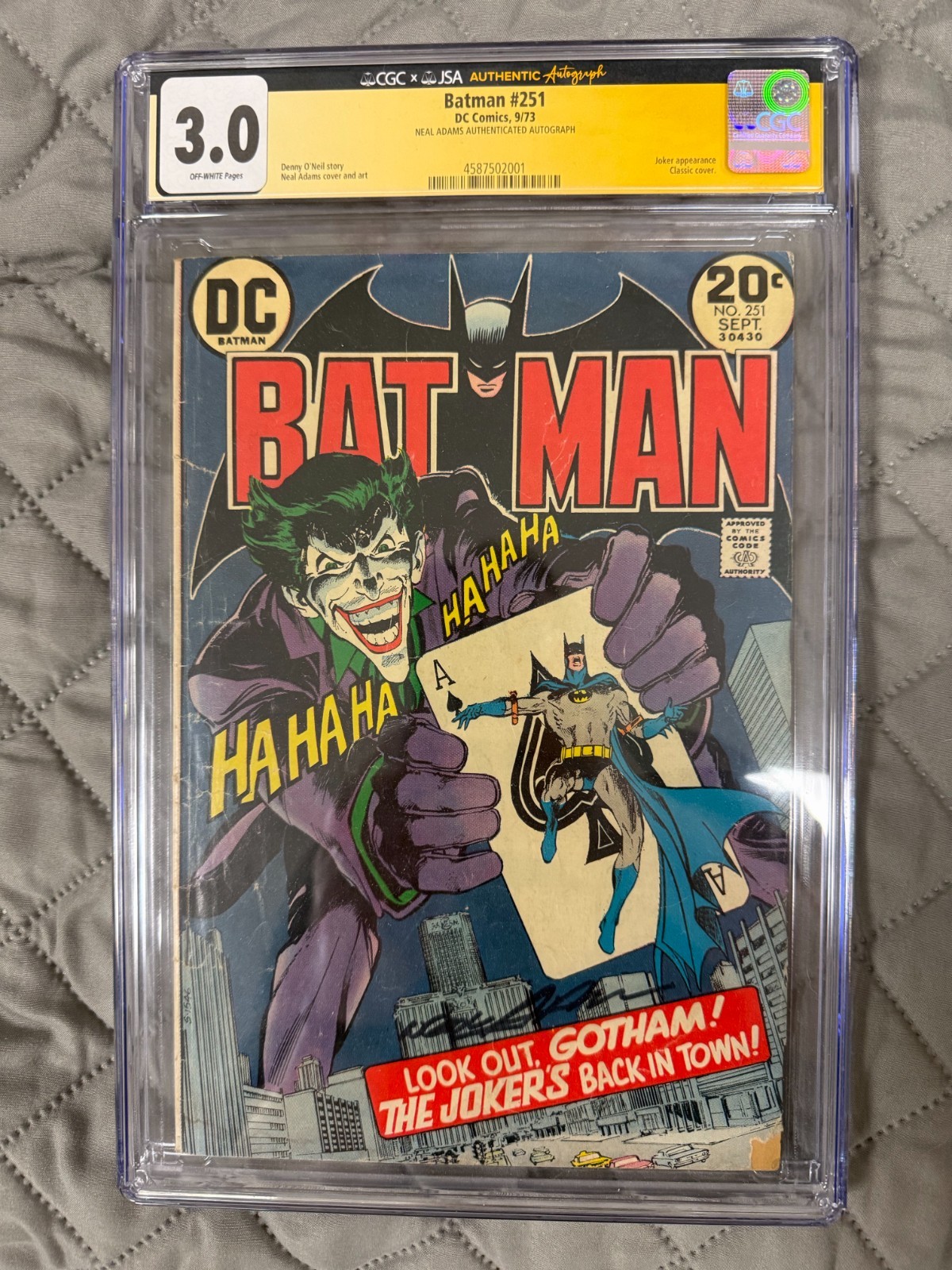 1973 BATMAN #251 CGC X JSA 3.0 Bronze Age Classic Joker Cover Neal Adams SIGNED 1973 BATMAN #251 CGC X JSA 3.0 Bronze Age Classic Joker Cover Neal Adams SIGNED