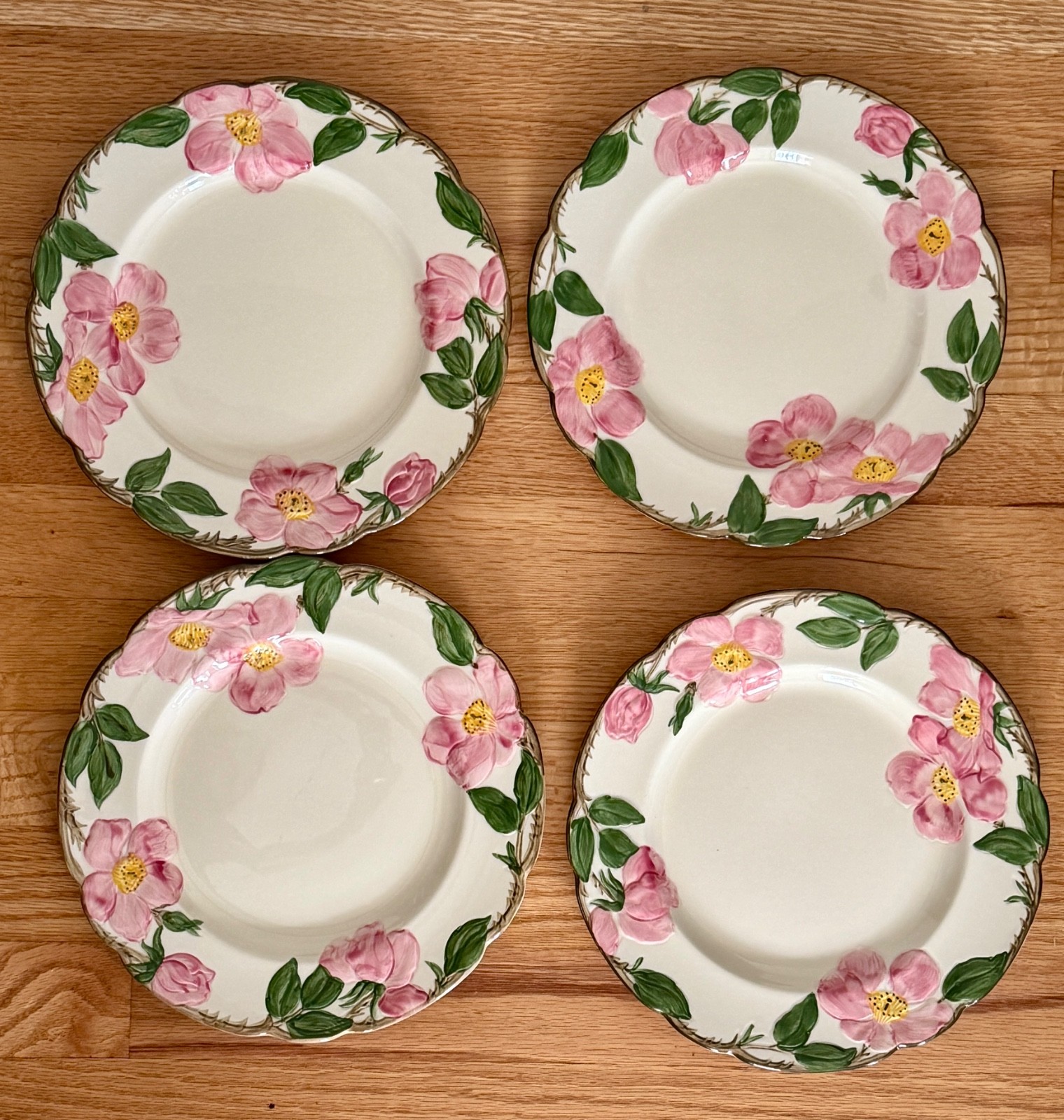 4 Franciscan Desert Rose Luncheon Plates - 9 1/2" - 1953-1958 Mark - EX