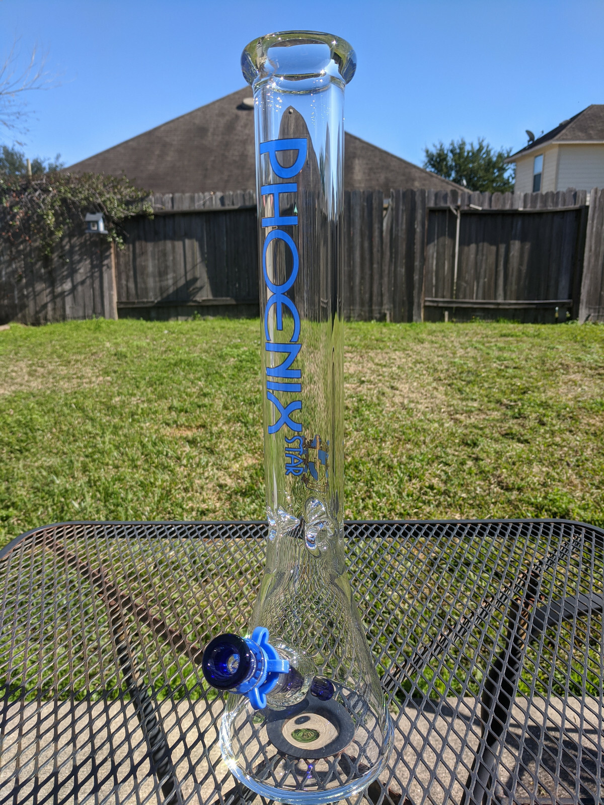 Phoenix Star - 18" Inch (XL) Glass Beaker Water Pipe Bong - 14mm - Blue Phoenix Star - 18" Inch (XL) Glass Beaker Water Pipe Bong - 14mm - Blue