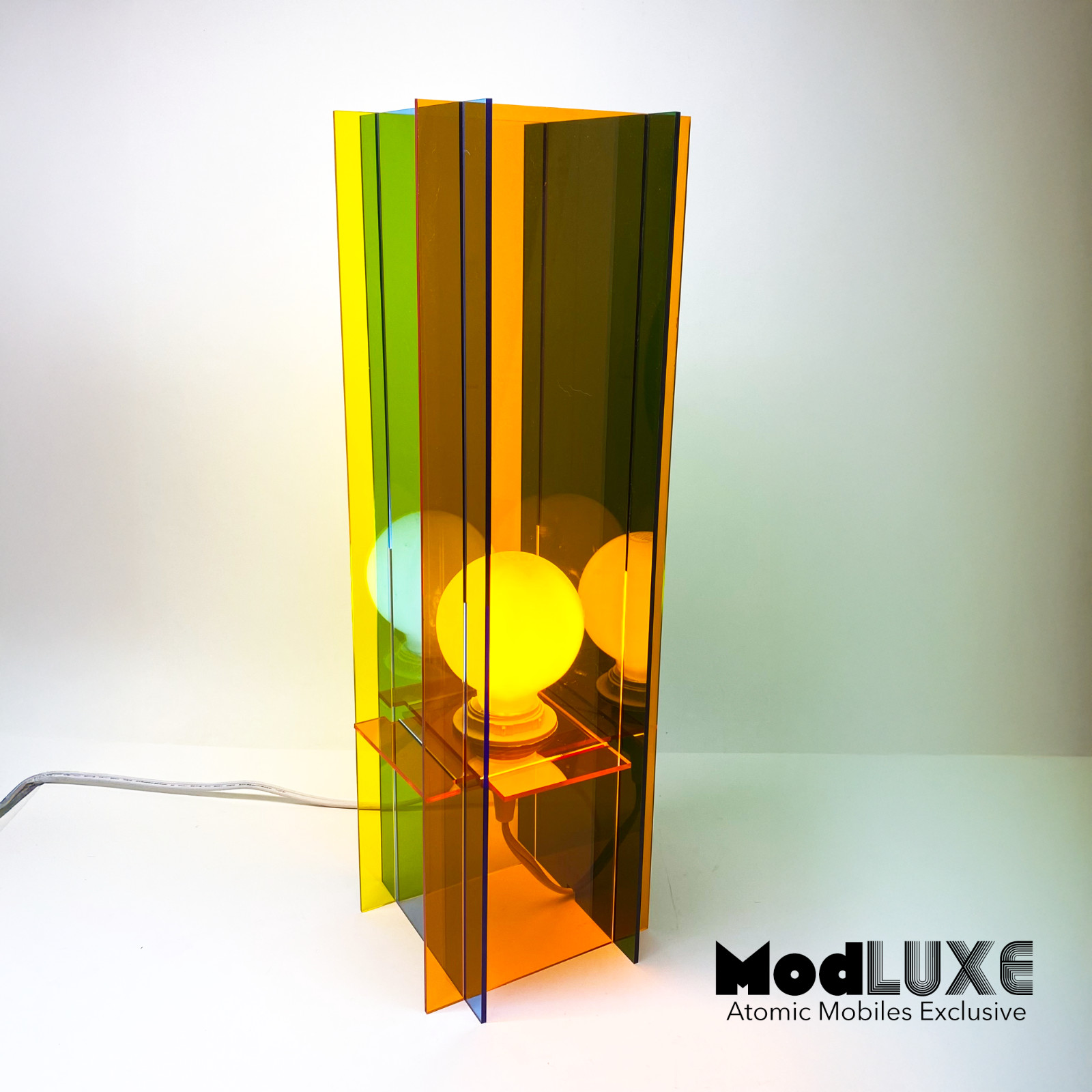 GORGEOUS 4-TONE Sculptural Modern Art Lamp Handmade 18"x6" MCM Mid Century Retro GORGEOUS 4-TONE Sculptural Modern Art Lamp Handmade 18"x6" MCM Mid Century Retro