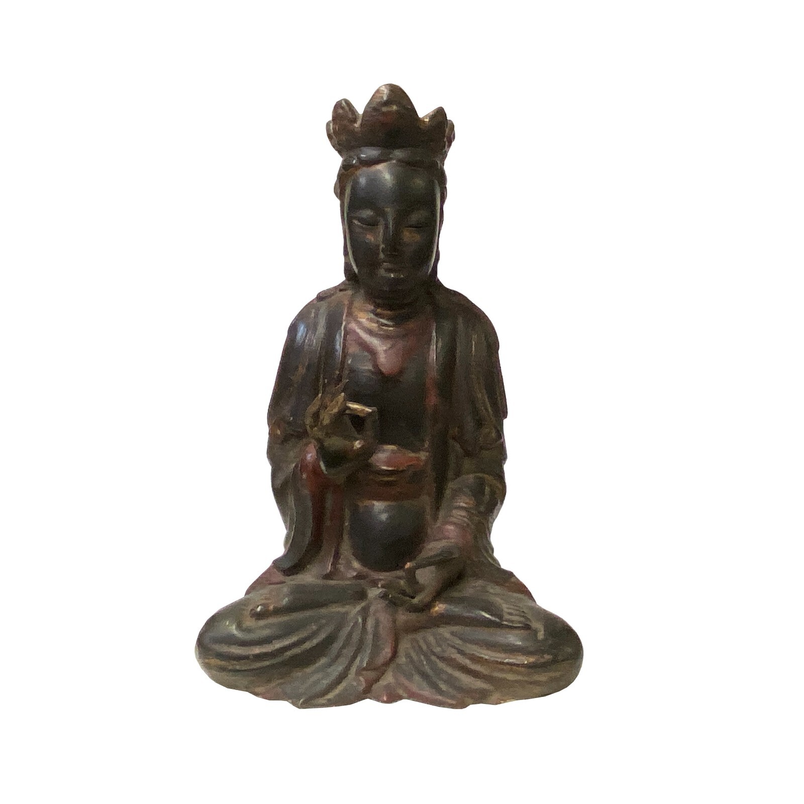 Vintage Chinese Black Brown Lacquer Wood Sitting Kwan Yin Figure ws2813 Vintage Chinese Black Brown Lacquer Wood Sitting Kwan Yin Figure ws2813
