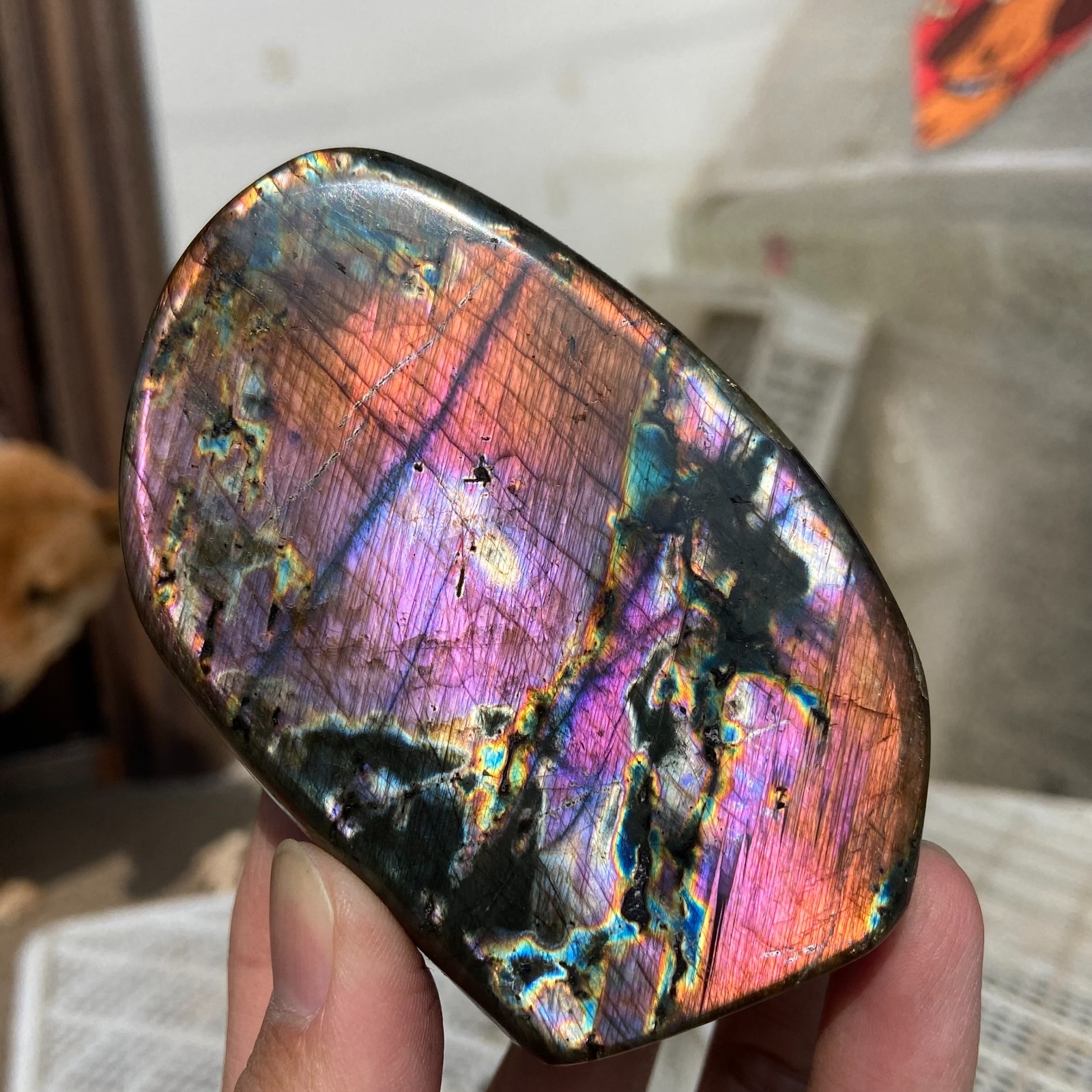 430G Natural Labradorite Gorgeous Feldspar Crystal freeform Specimen Healing 430G Natural Labradorite Gorgeous Feldspar Crystal freeform Specimen Healing