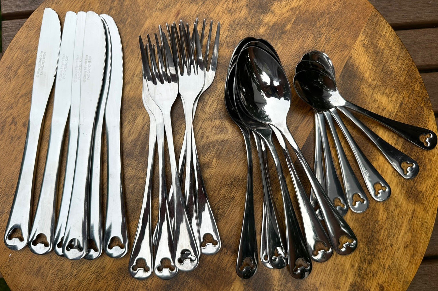 Authentic Disney Parks Mickey Mouse Silhouette Stainless Steel Flatware Set 24pc Authentic Disney Parks Mickey Mouse Silhouette Stainless Steel Flatware Set 24pc