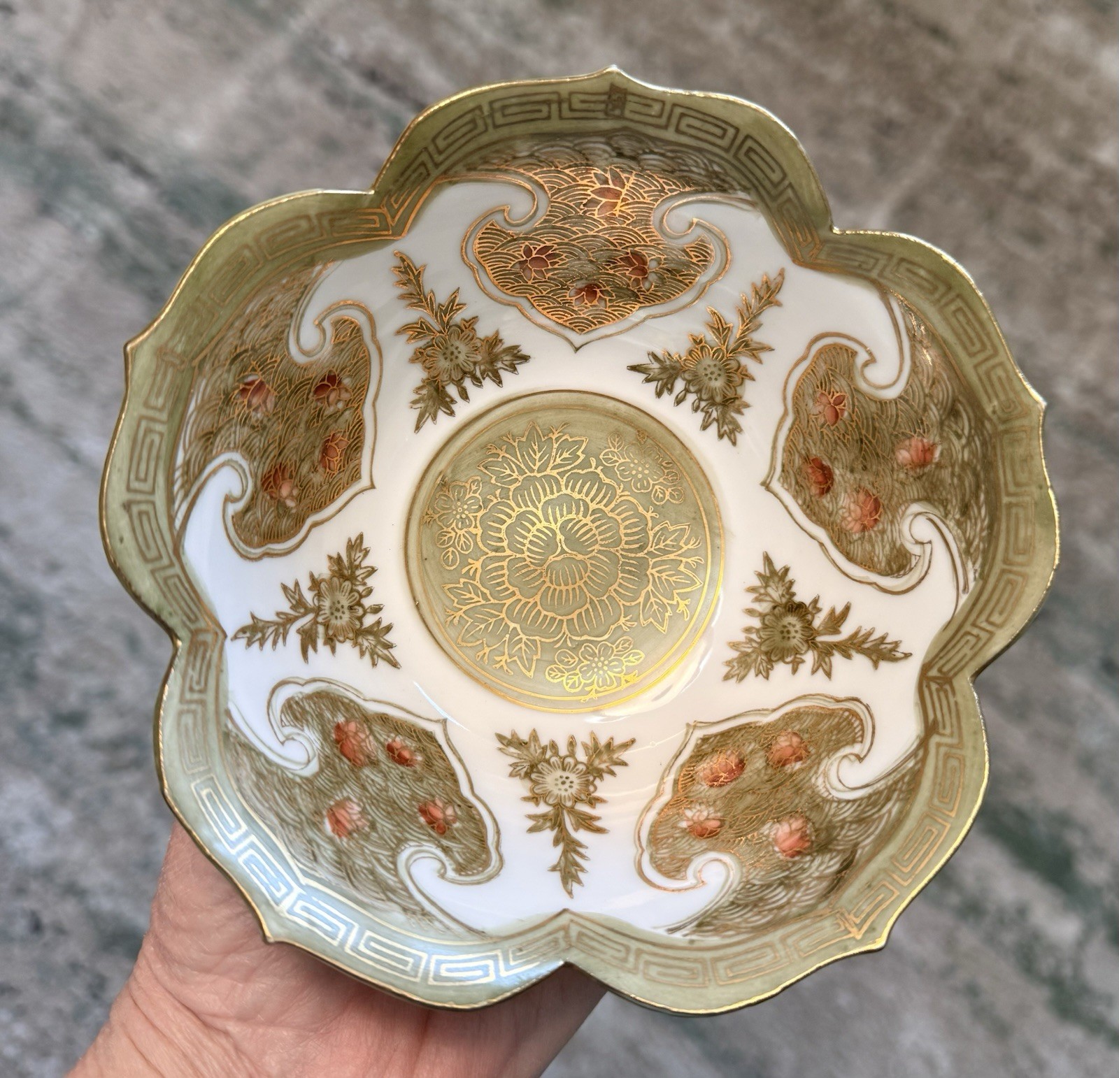 Vintage Lotus Bowl Andrea by Sadek Made in Japan Hand Painted #8158 Vintage Lotus Bowl Andrea by Sadek Made in Japan Hand Painted #8158