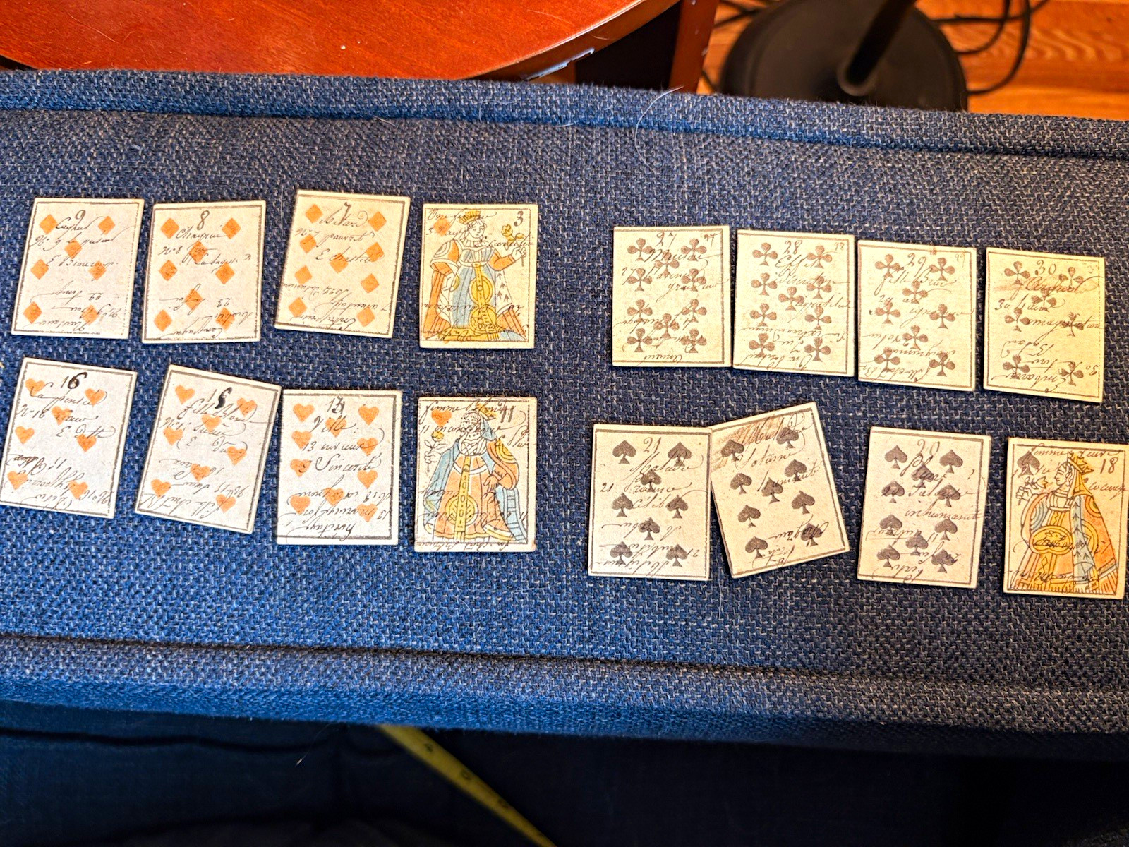 16 Antique French Petit Etteilla Fortune Telling Cards Handwritten 19th C 16 Antique French Petit Etteilla Fortune Telling Cards Handwritten 19th C