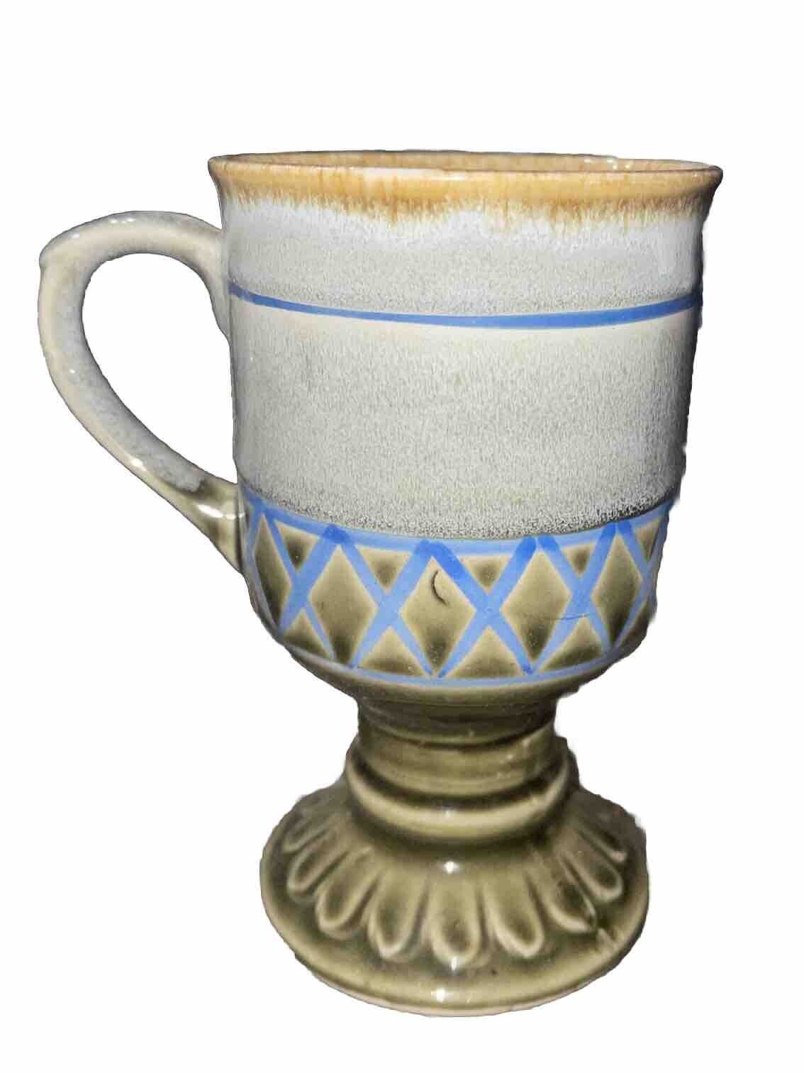 Vintage Pedestal Base Cappuccino Coffee Mug