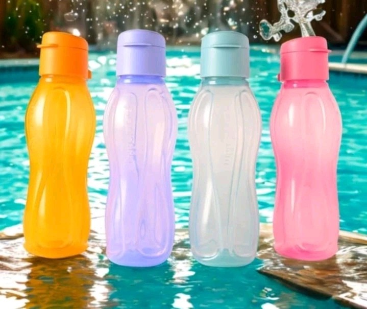 Tupperware New Aquasafe Fliptop Multicolor 310 Ml Water Bottle Set Liquid Tight