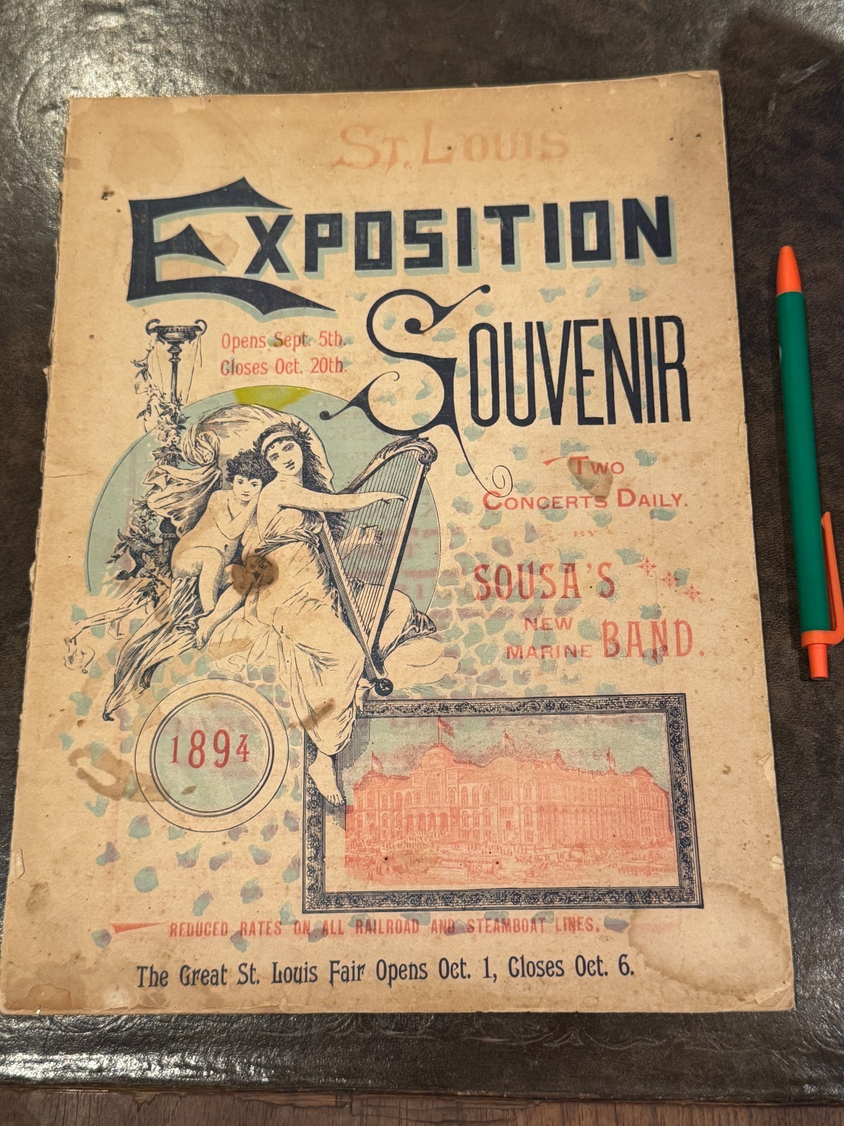 rare 1894 St Louis Exposition Souvenir Booklet Program Sousa Band rare 1894 St Louis Exposition Souvenir Booklet Program Sousa Band