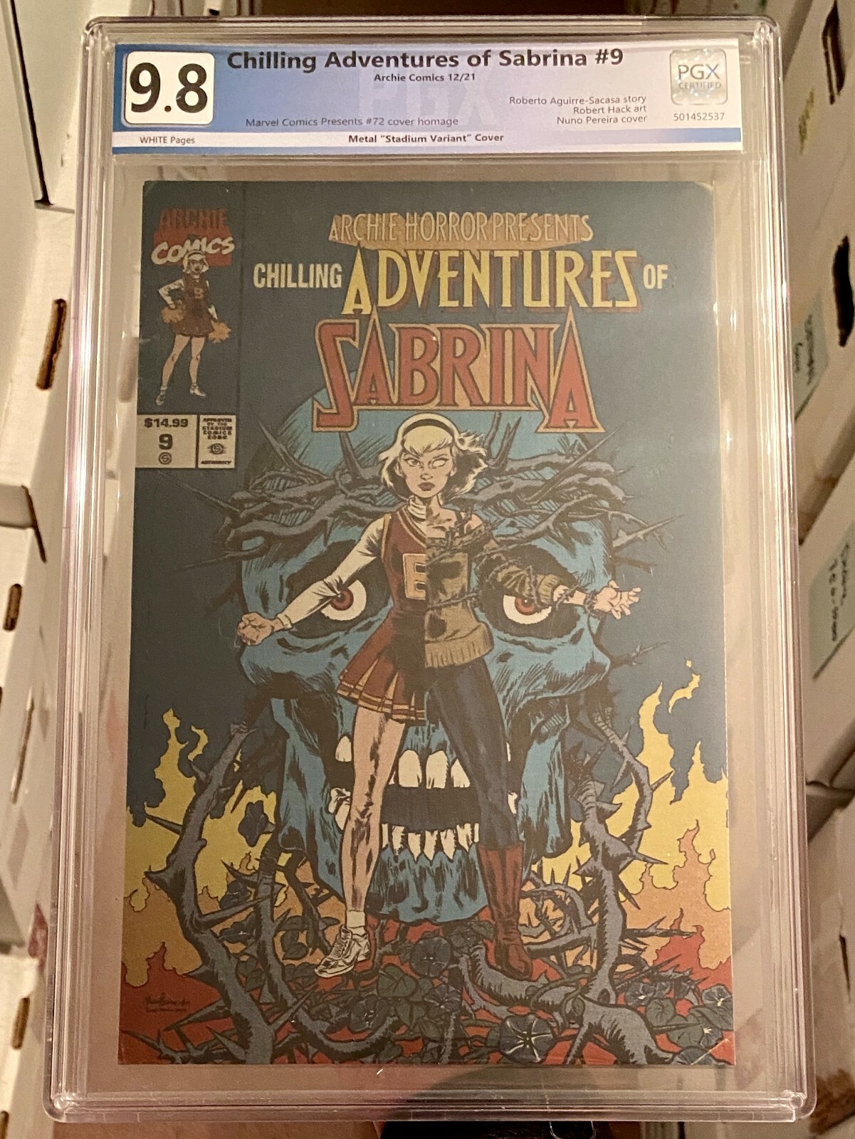 Chilling Adventures of Sabrina #9 METAL VARIANT ONLY 25 MADE PGX 9.8 WOW Chilling Adventures of Sabrina #9 METAL VARIANT ONLY 25 MADE PGX 9.8 WOW
