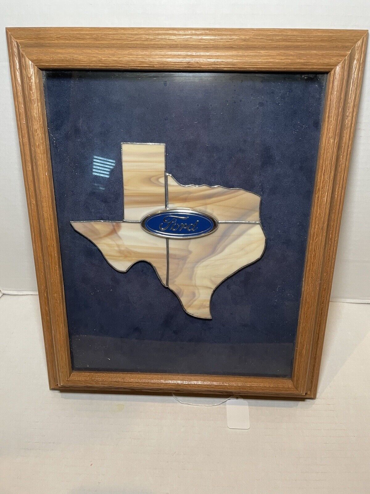 Ford Texas Stained Glass Plaque By Ron Smith, 1996,***BEAUTIFUL****