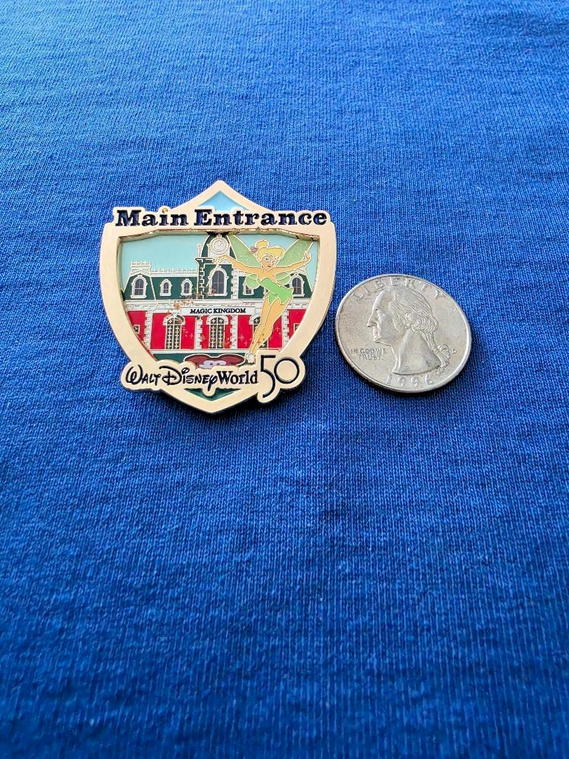 WDW - Tinker Bell Main Entrance - 50th Anniversary Attraction Crests DISNEY PIN WDW - Tinker Bell Main Entrance - 50th Anniversary Attraction Crests DISNEY PIN