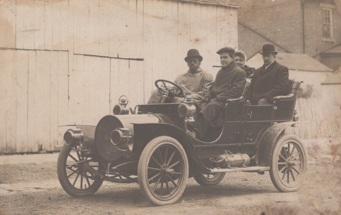 Franklin Brass Era Touring Car 4 People Barn RPPC c1907 - RPPC Photo Postcard Franklin Brass Era Touring Car 4 People Barn RPPC c1907 - RPPC Photo Postcard