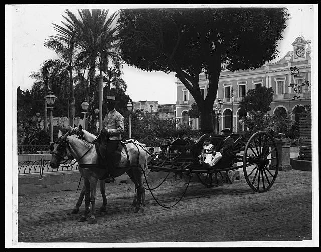 Photo:Cuban Volanta Horse Cart Havana Street Scene 1890s Photo:Cuban Volanta Horse Cart Havana Street Scene 1890s