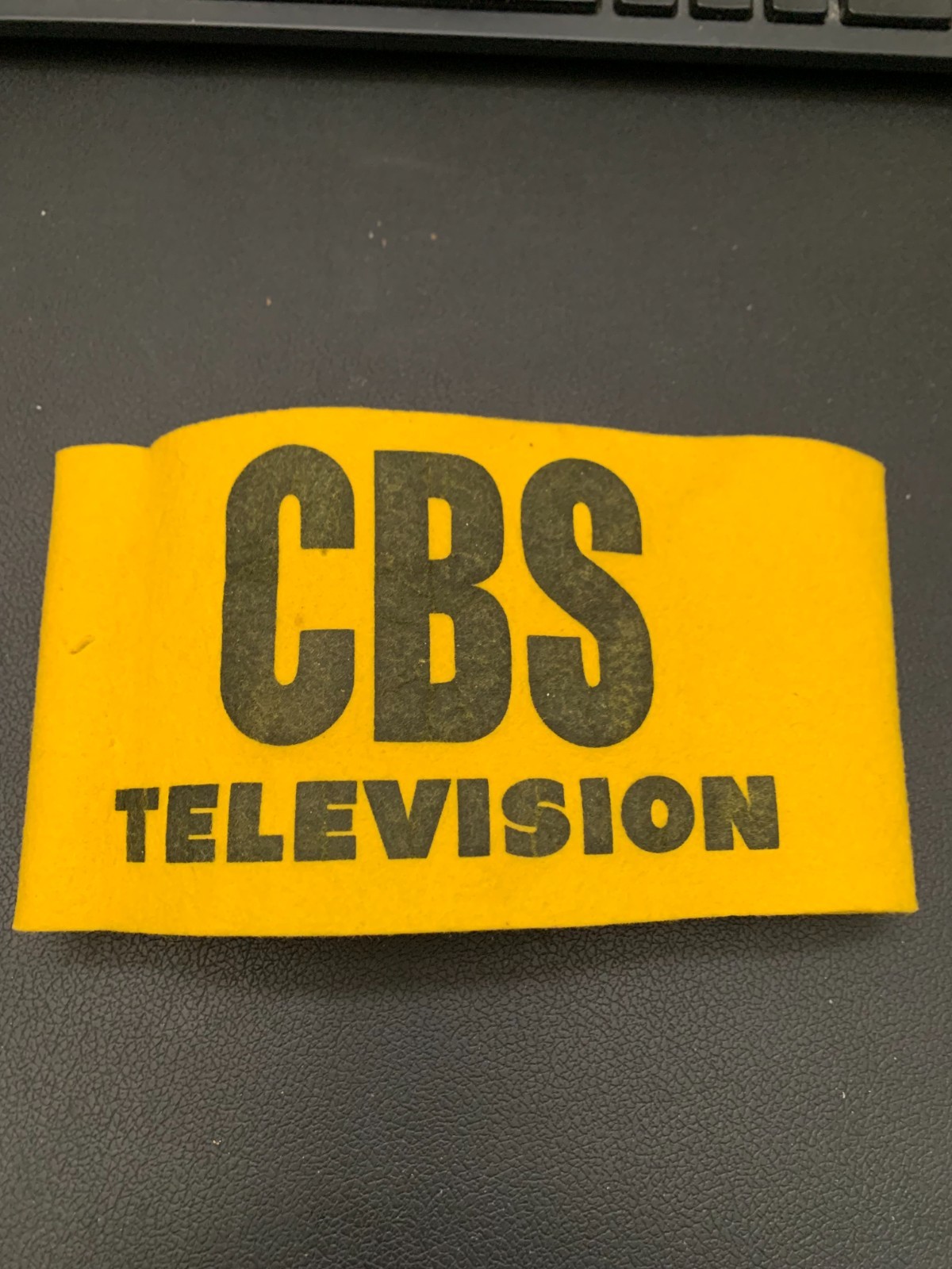 Vintage Rare 1951 CBS Personnel 17 1/2" Cloth Yellow Previously Worn Armband Vintage Rare 1951 CBS Personnel 17 1/2" Cloth Yellow Previously Worn Armband
