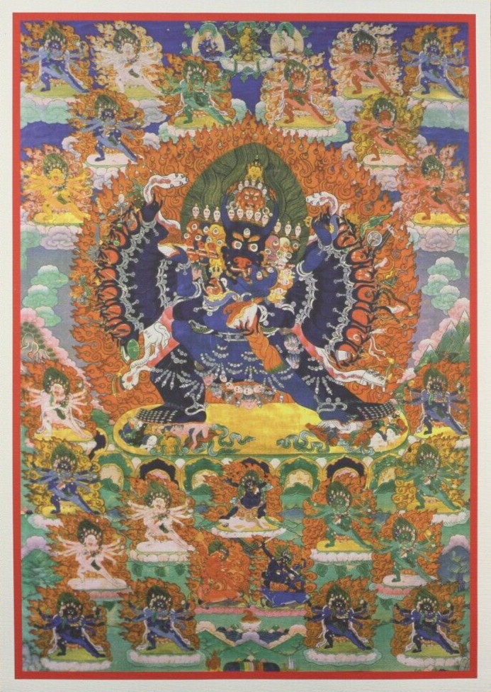 Vajrabhairava Tibetan Thangka, Printed natural canvas Vajrabhairava Tibetan Thangka, Printed natural canvas