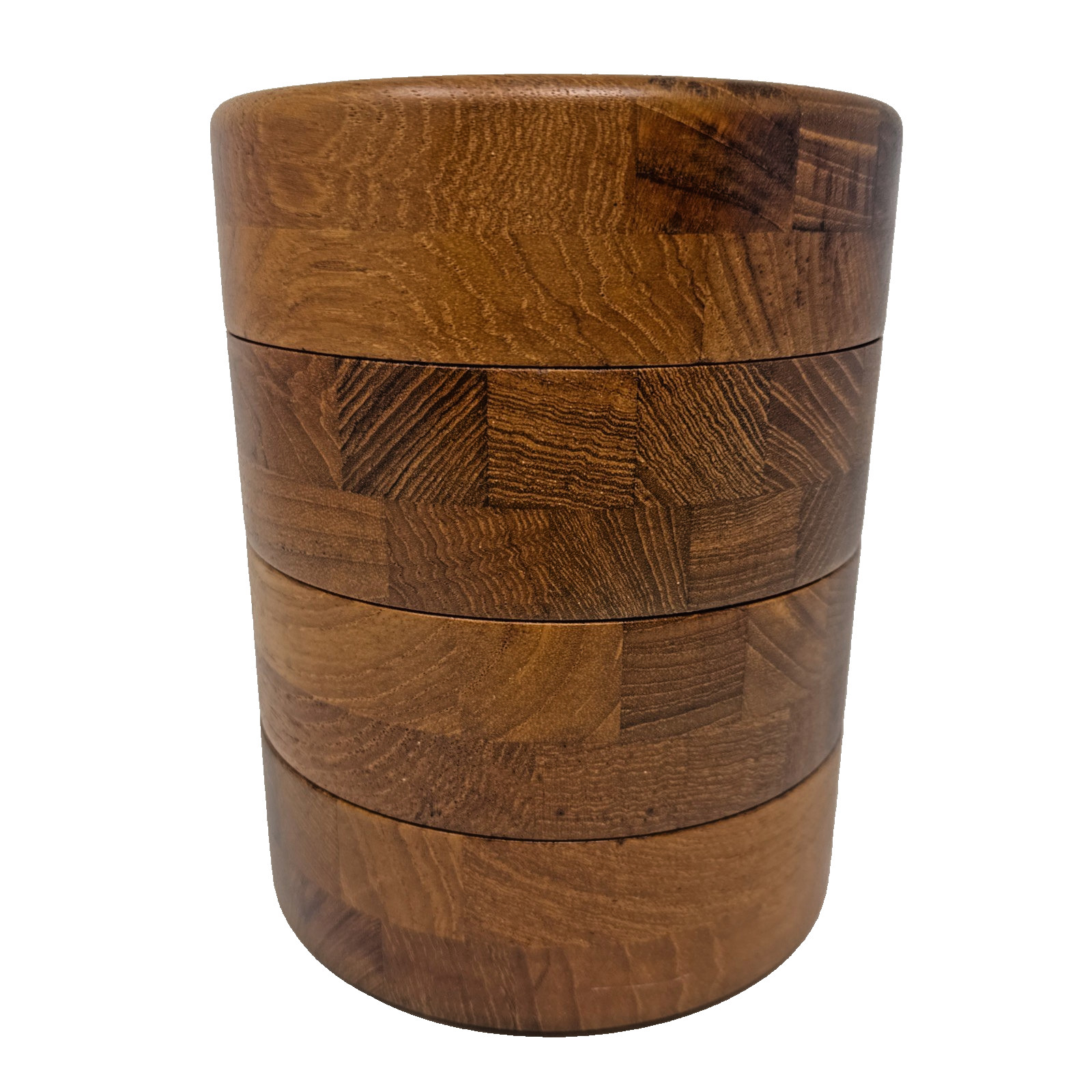 Vintage MCM Danish Modern Staved Teak Stacking Bowls Set of 4 Denmark Canister Vintage MCM Danish Modern Staved Teak Stacking Bowls Set of 4 Denmark Canister