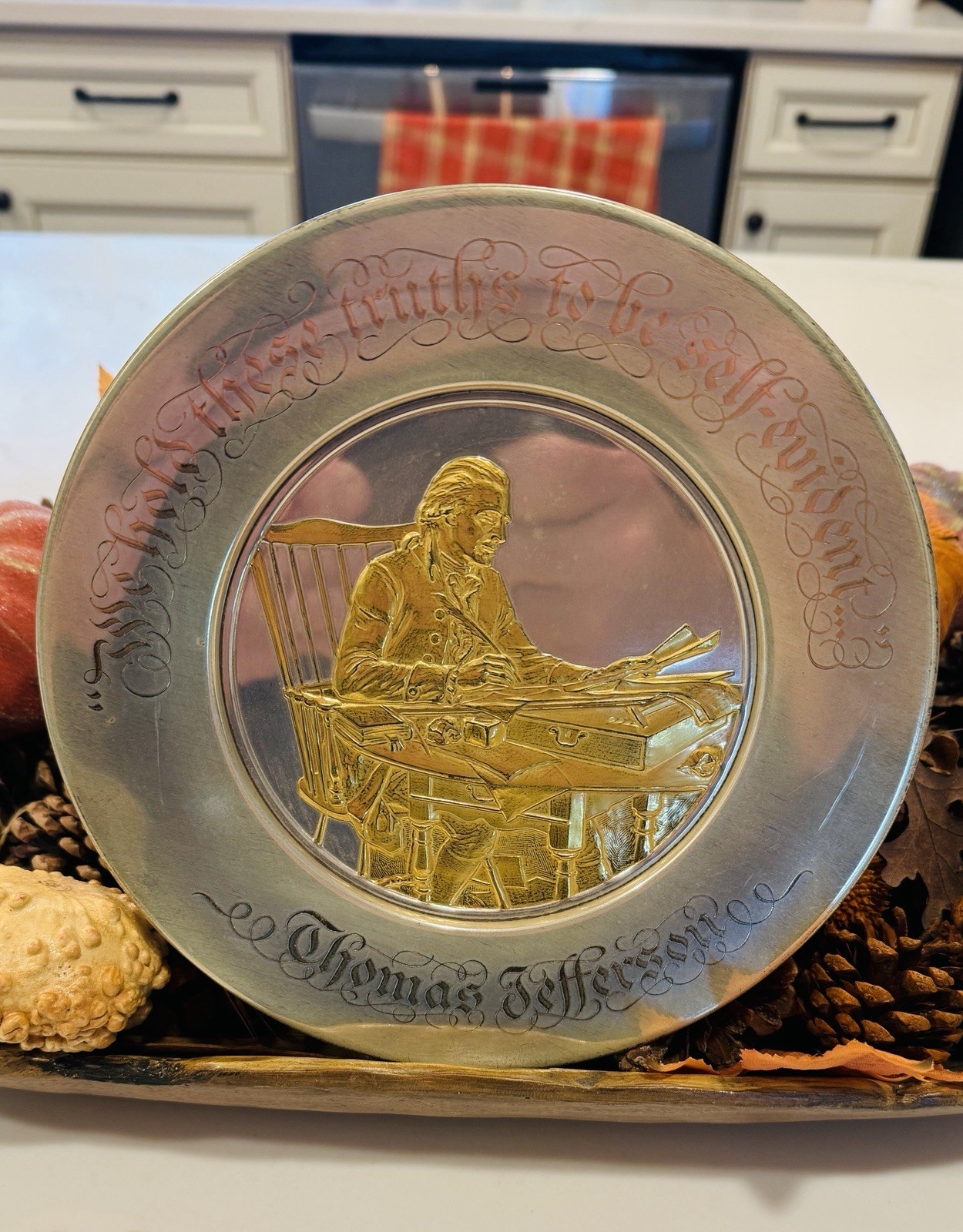 Complete Set Of 4 Franklin Mint Official Bicentennial Plates Sterling Silver Complete Set Of 4 Franklin Mint Official Bicentennial Plates Sterling Silver