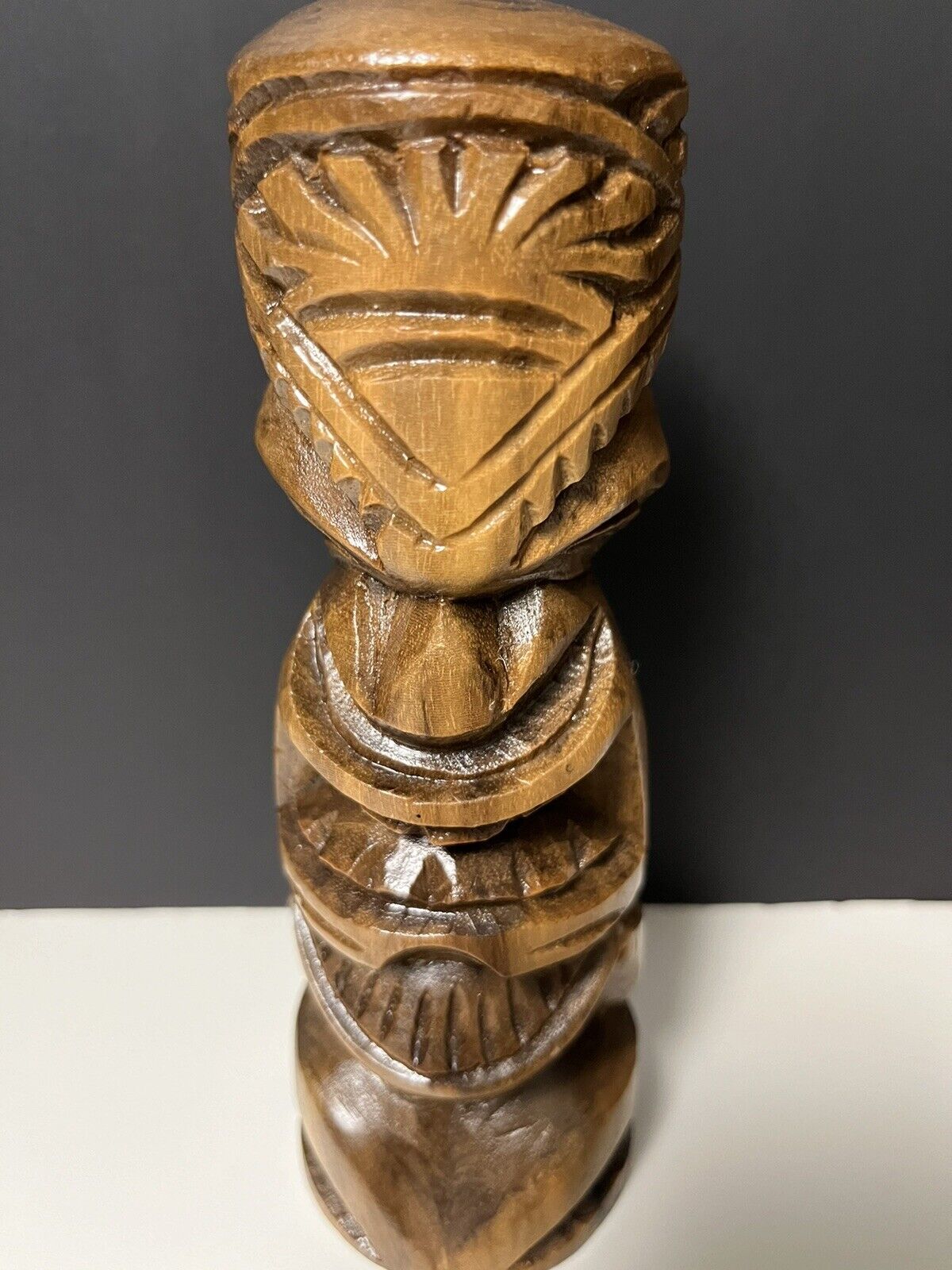 HAWAIIAN Tiki Wood Statue Handmade Signed by Artist \