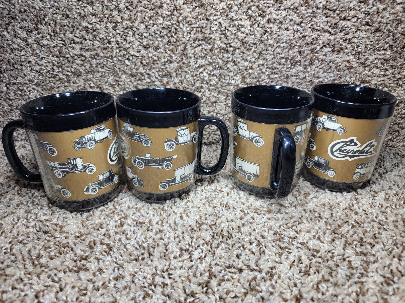 SET of 4 - VINTAGE THERMO-SERV CHEVROLET INSULATED MUG 1950’S-1970’S SET of 4 - VINTAGE THERMO-SERV CHEVROLET INSULATED MUG 1950’S-1970’S