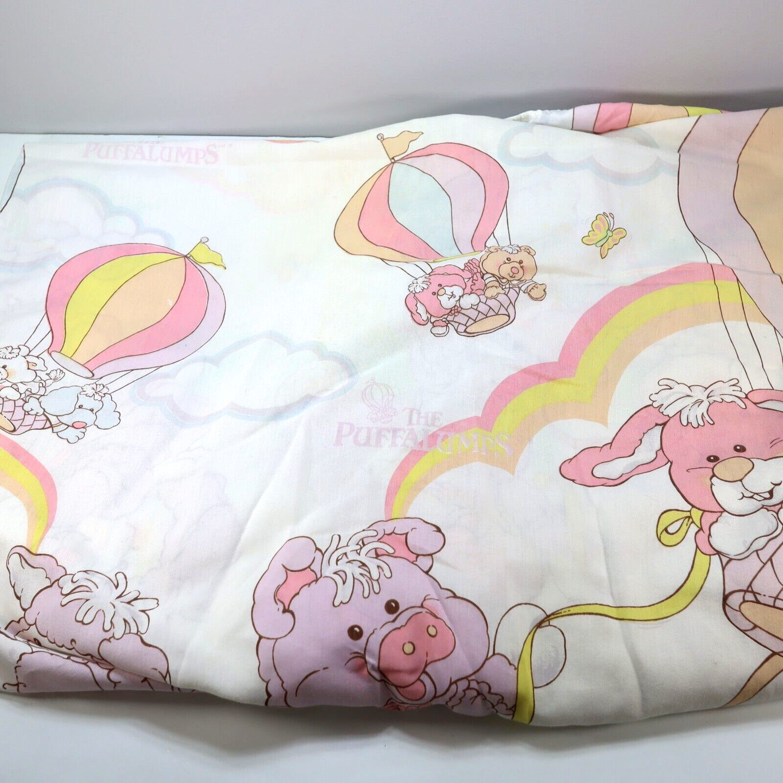 Vintage 1987 Puffalumps Twin Fitted Sheet Fisher Price Material Fabric Craft Vintage 1987 Puffalumps Twin Fitted Sheet Fisher Price Material Fabric Craft