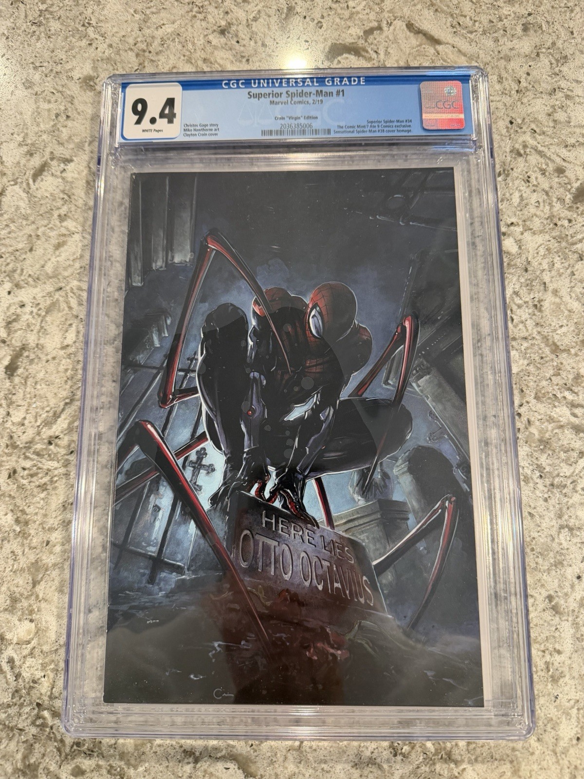 Superior Spider-Man #1 Limited Clayton Crain Virgin CGC 9.4 Superior Spider-Man #1 Limited Clayton Crain Virgin CGC 9.4