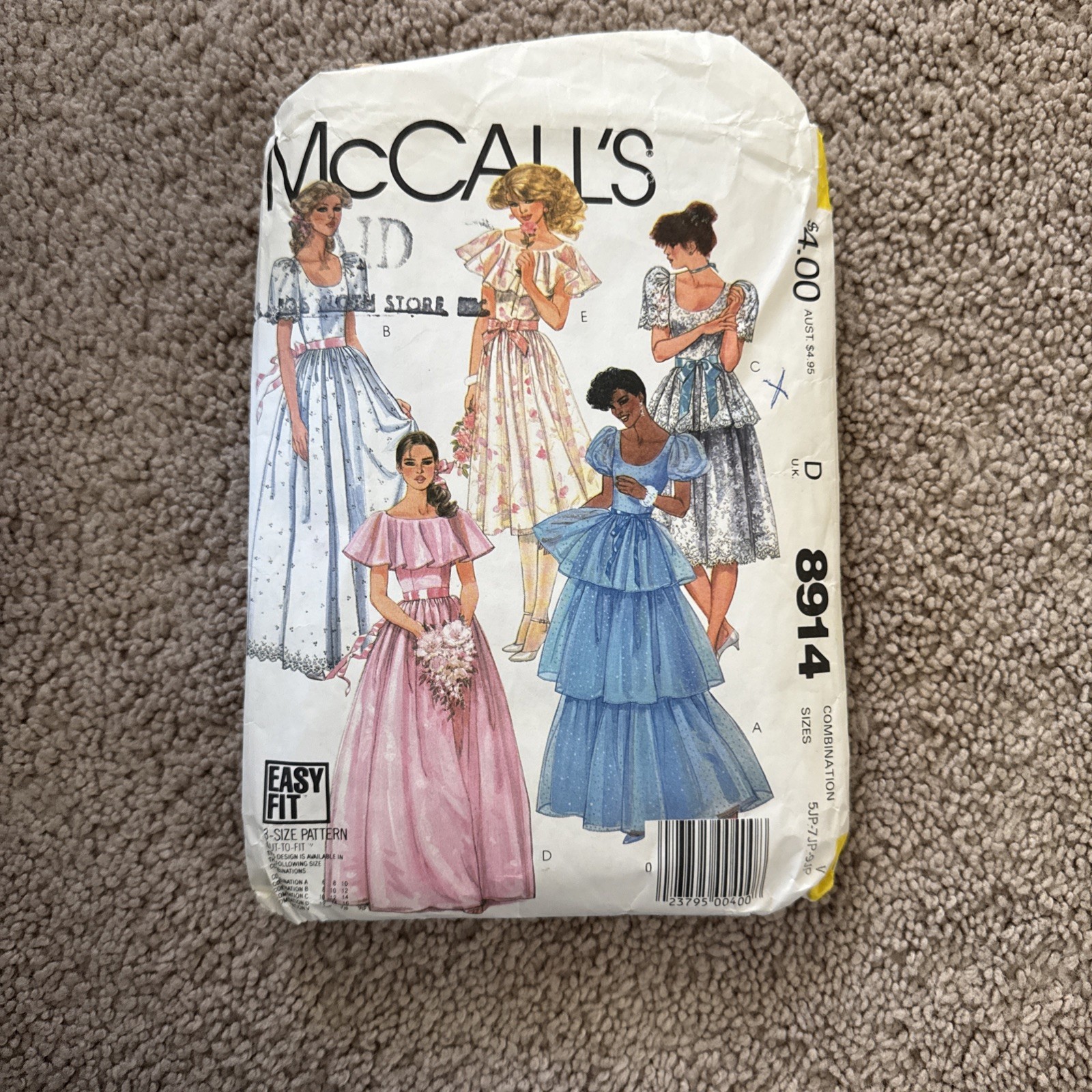Vintage 1984 McCalls 8914 Sewing Pattern Missed Gown Dress Slip Multi Size Vintage 1984 McCalls 8914 Sewing Pattern Missed Gown Dress Slip Multi Size