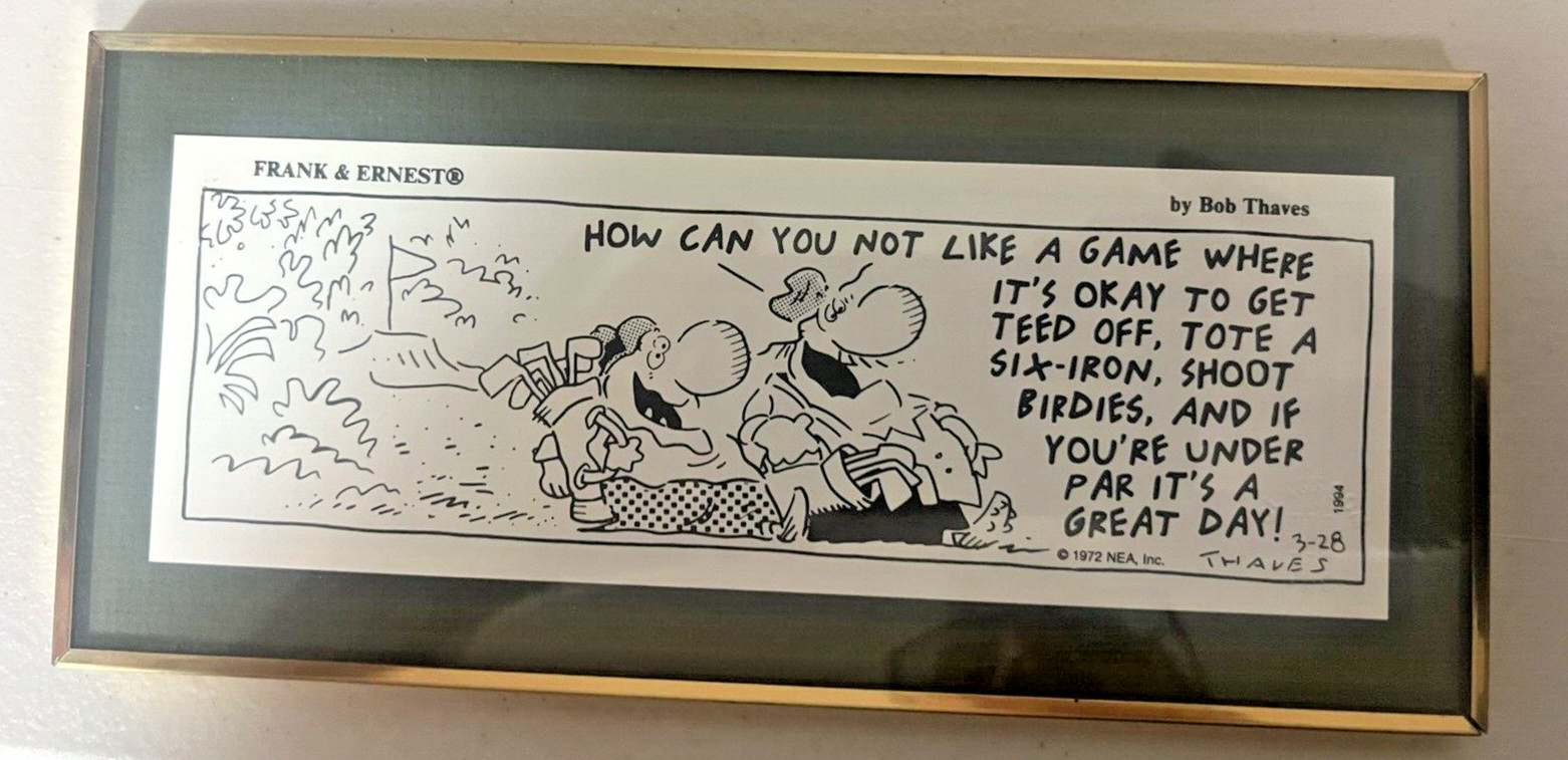 Desk Art by Classcom Inc 1994 Frank & Ernest Golf Theme Bob Thaves Embossed Auto Desk Art by Classcom Inc 1994 Frank & Ernest Golf Theme Bob Thaves Embossed Auto