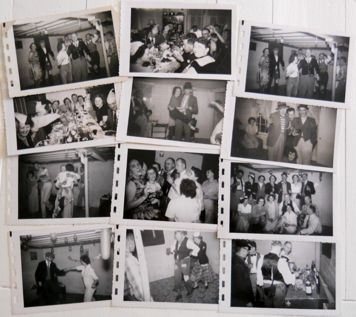 12 Vtg 1949 Photos Maine New Year's Costume Party Basement Couples Bar Dancing 12 Vtg 1949 Photos Maine New Year's Costume Party Basement Couples Bar Dancing